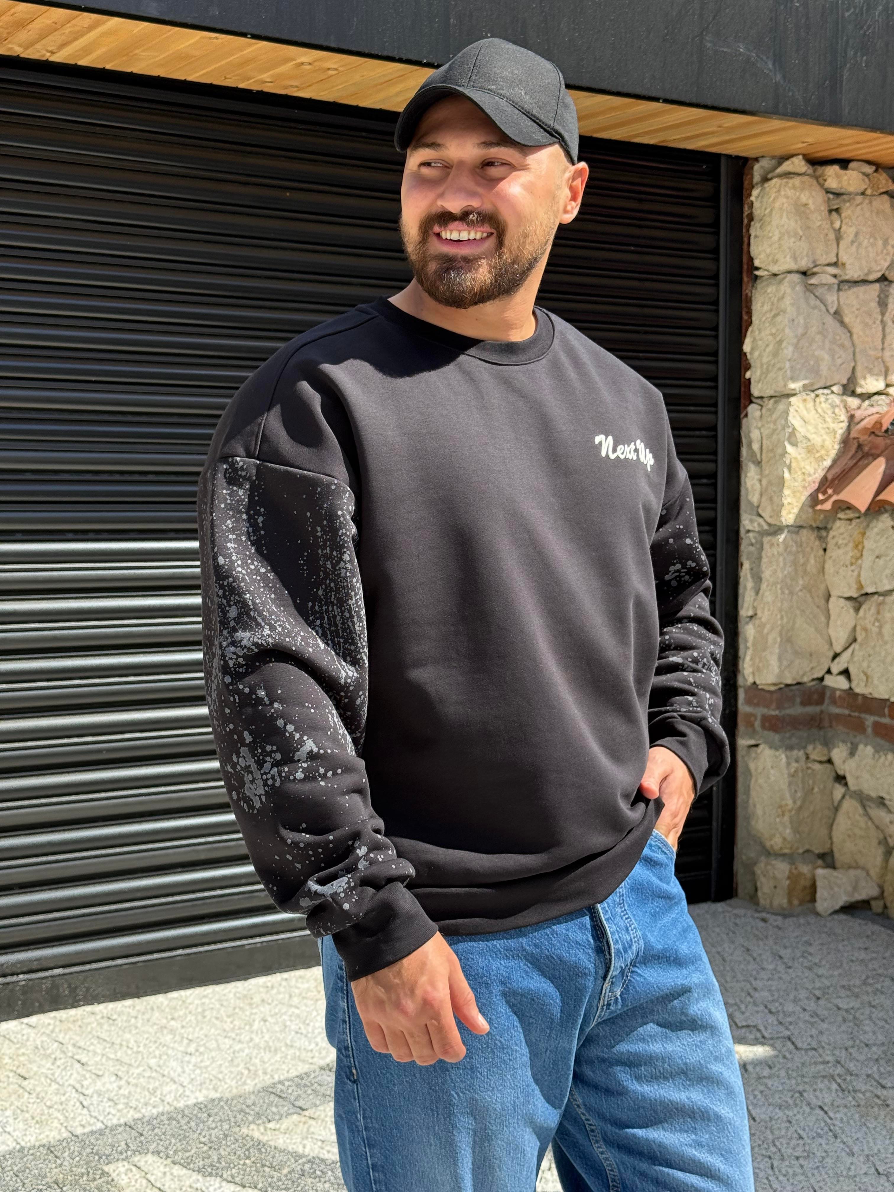 Kol Detaylı Üç İplik Oversize Sweatshirt (SVTS54)