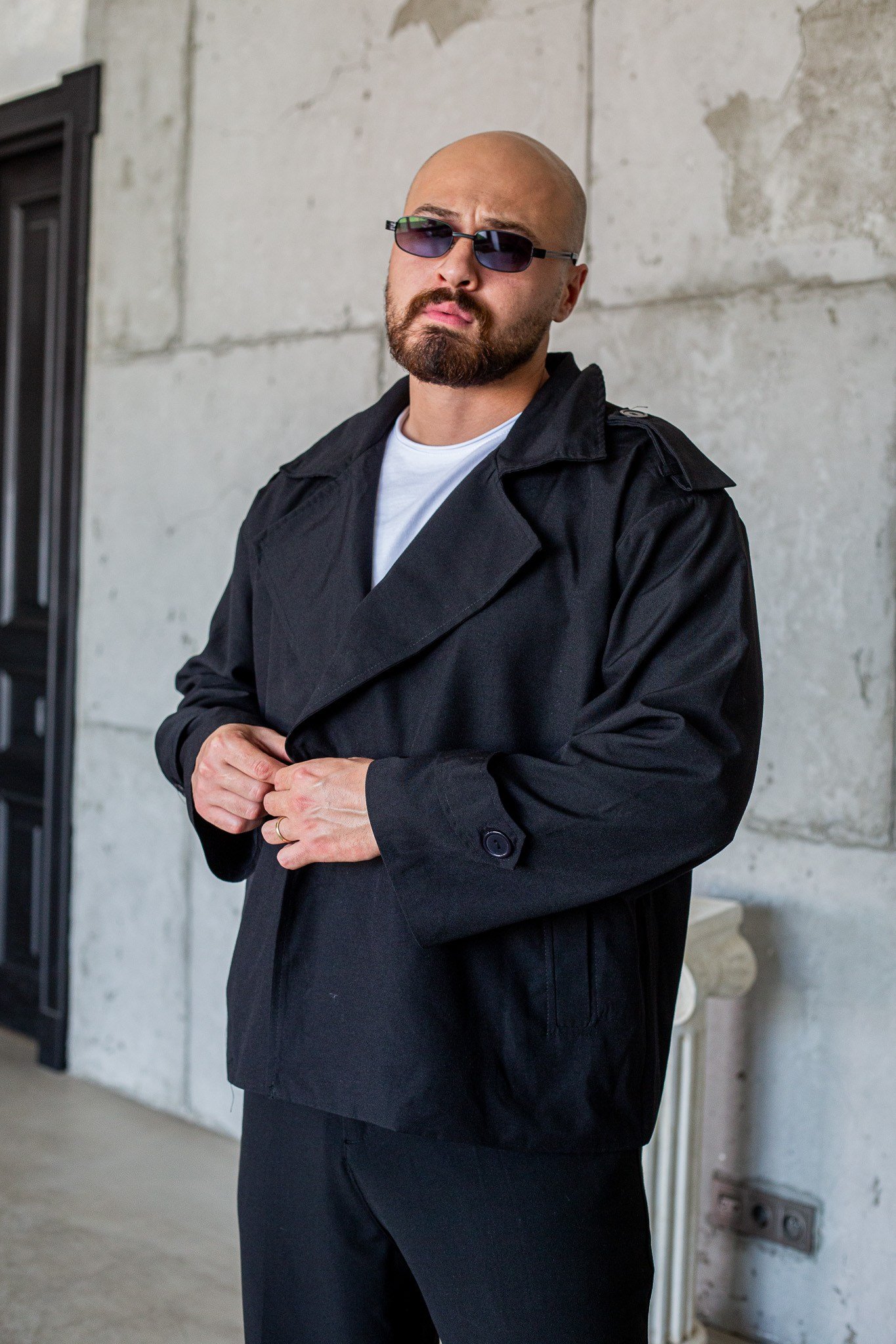 Kruvaze Yaka Oversize Erkek Ceket (MEVS88)
