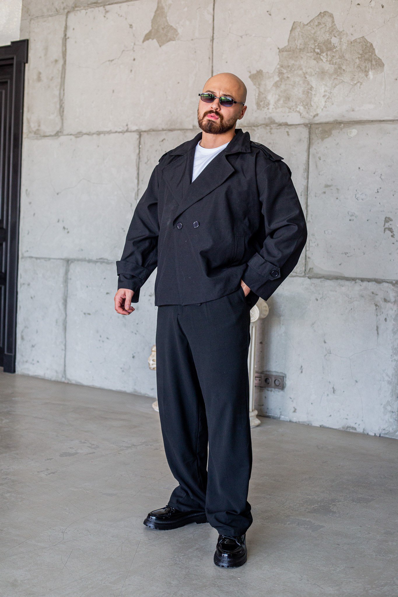 Kruvaze Yaka Oversize Erkek Ceket (MEVS88)