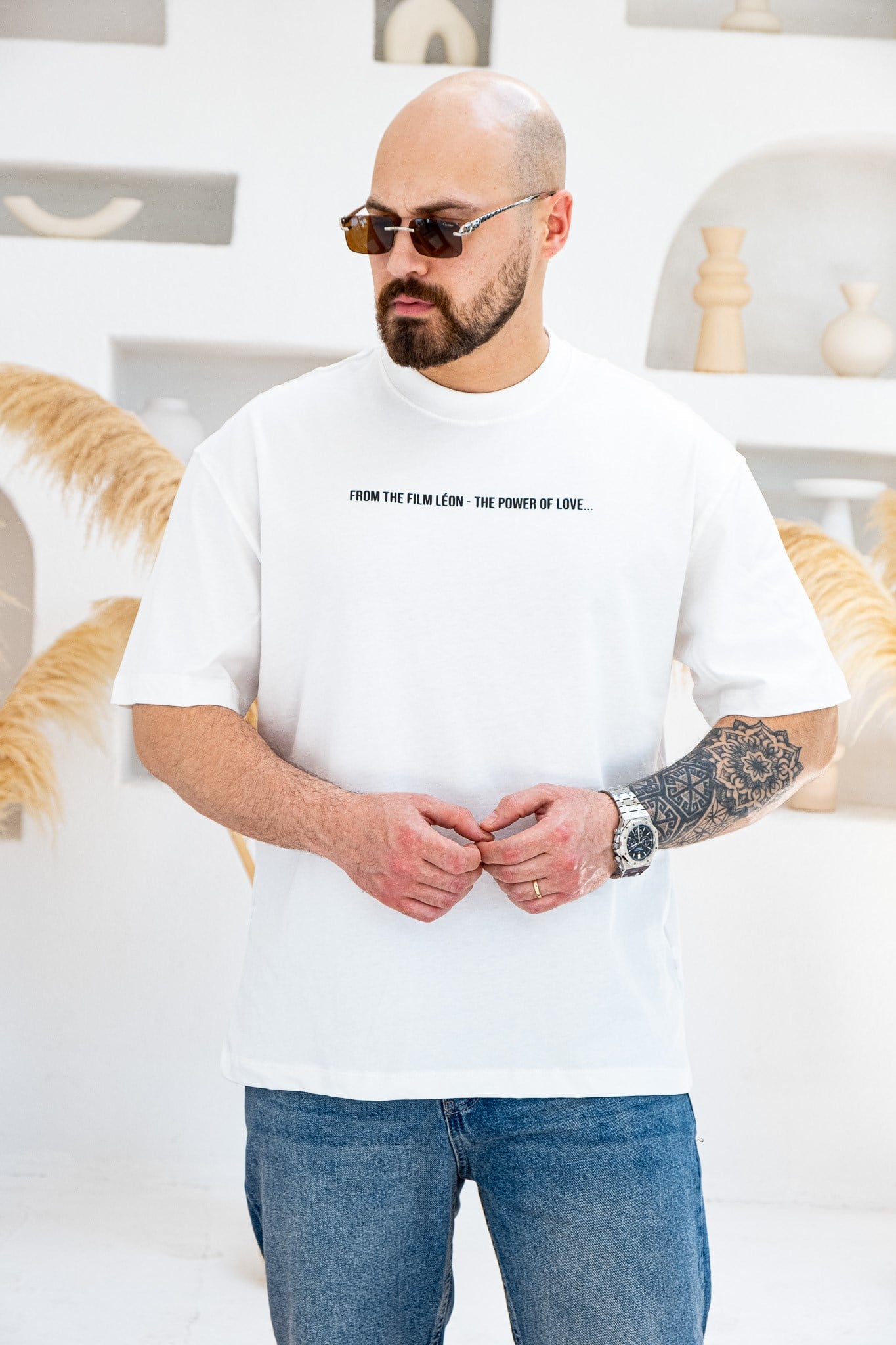Leon & Mathilda Sırt Baskılı Oversize T-Shirt (TSB78)