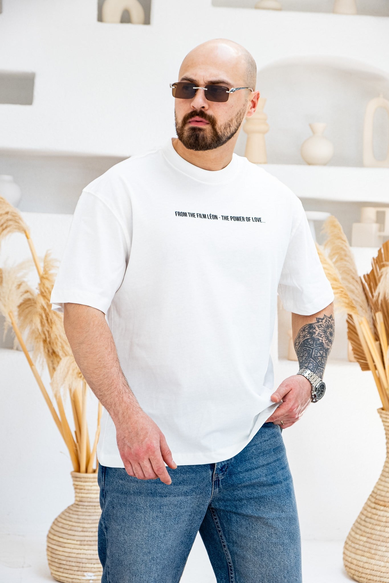 Leon & Mathilda Sırt Baskılı Oversize T-Shirt (TSB78)