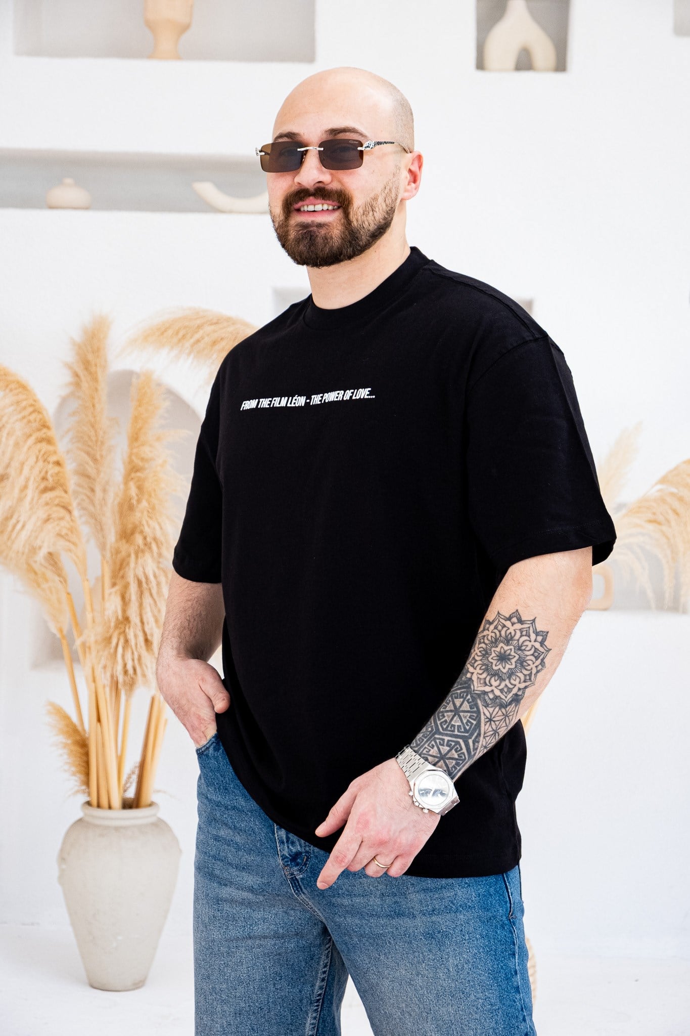 Leon & Mathilda Sırt Baskılı Oversize T-Shirt (TSS78)