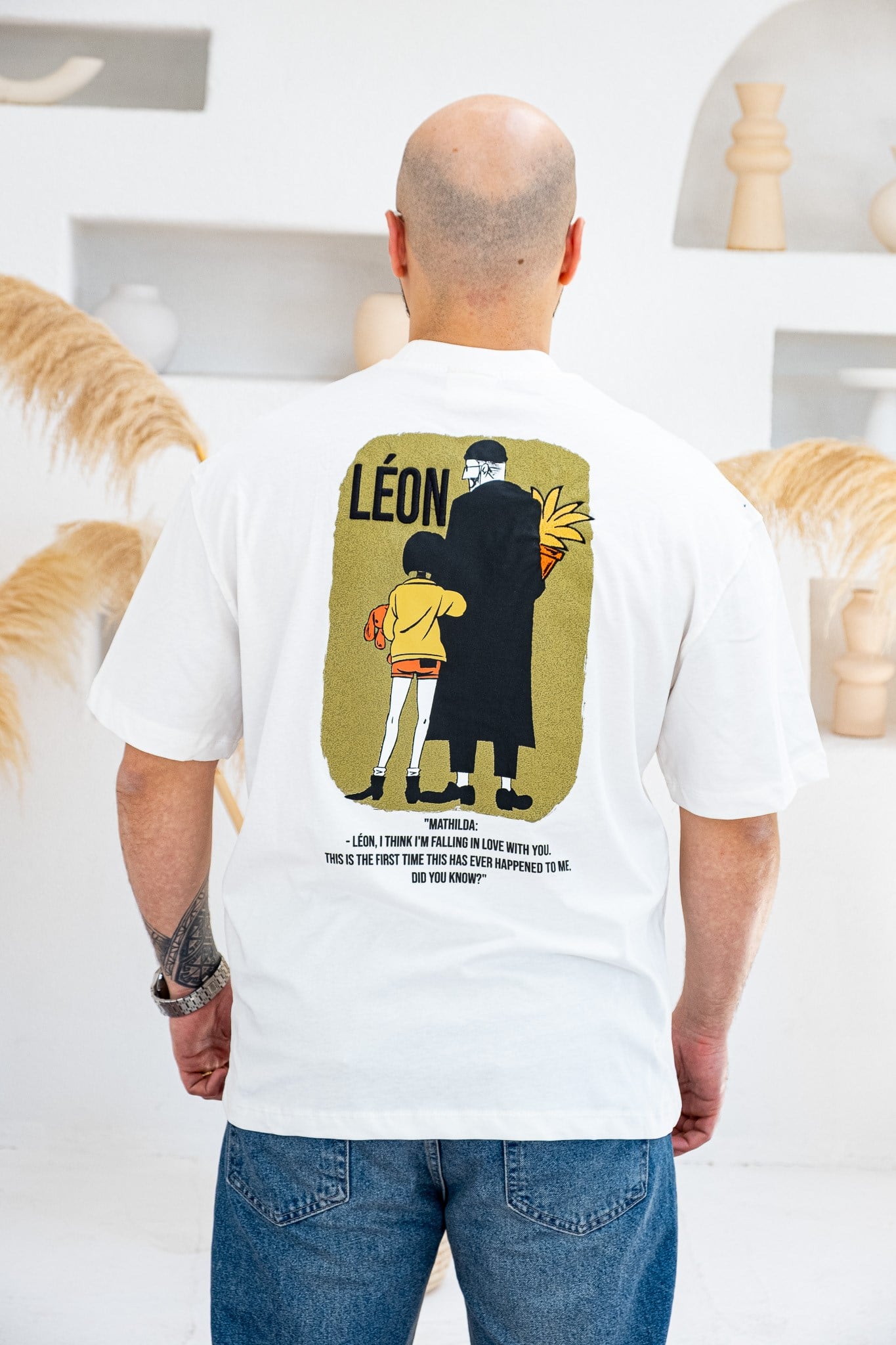 Leon & Mathilda Sırt Baskılı Oversize T-Shirt (TSB78)