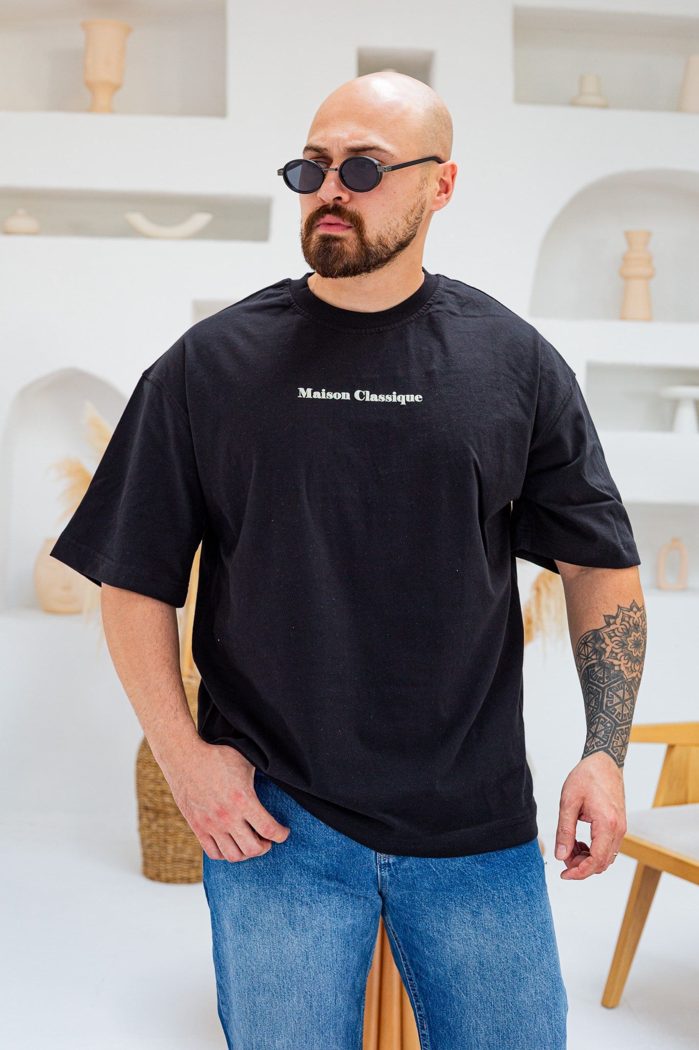 Maison Baskı Nakış Detaylı Oversize T-Shirt (TSS97)