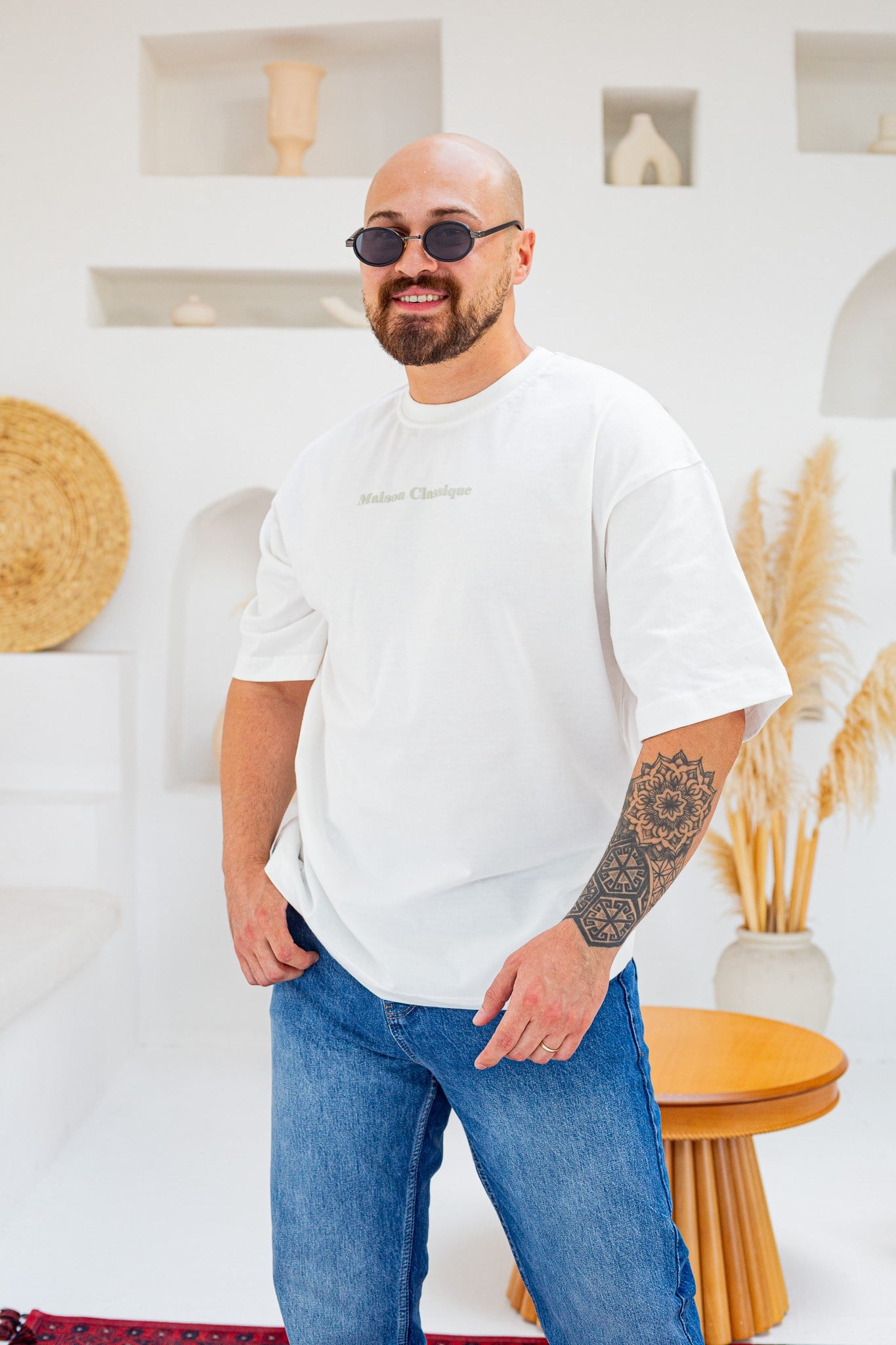 Maison Baskı Nakış Detaylı Oversize T-Shirt (TSB97)