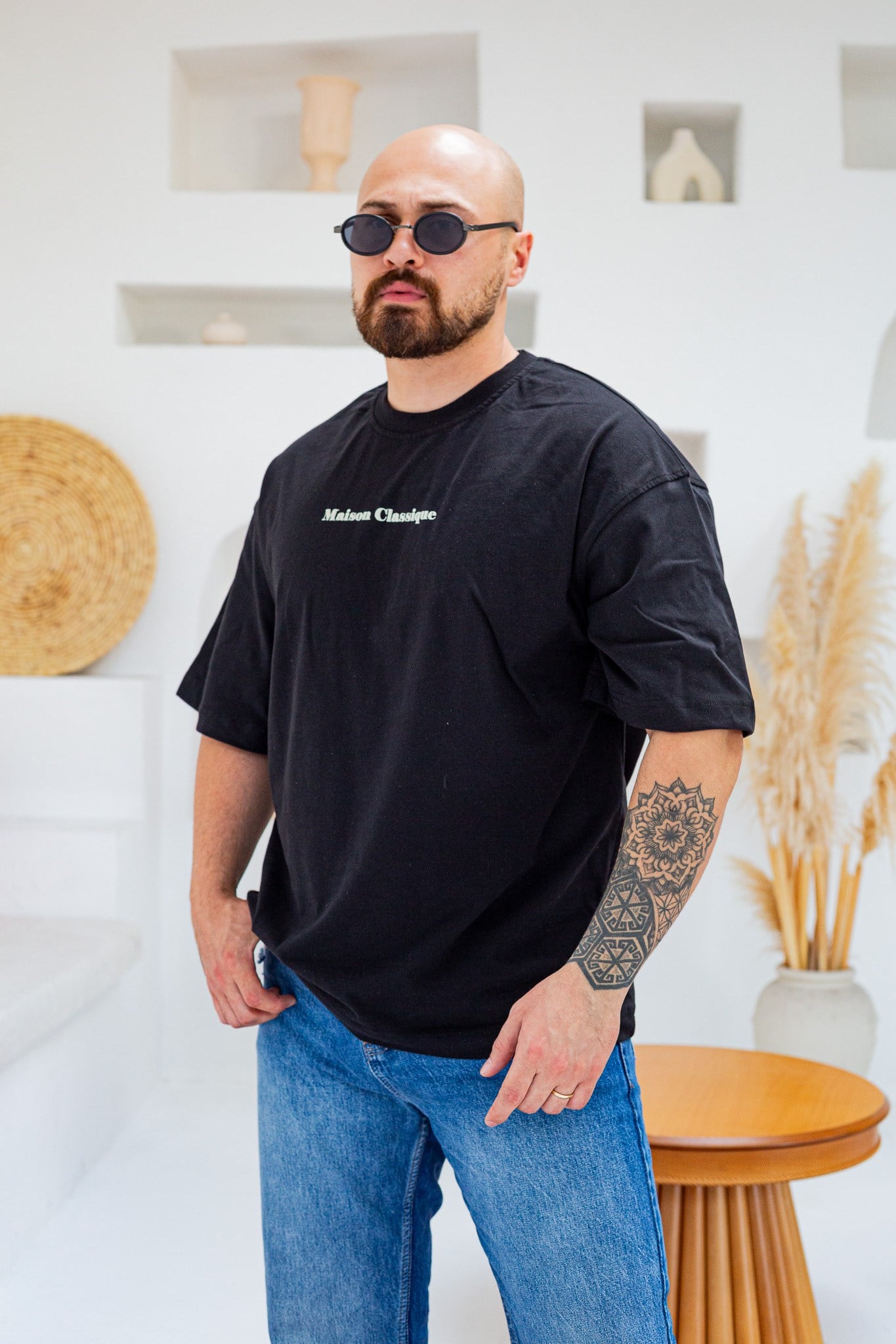 Maison Baskı Nakış Detaylı Oversize T-Shirt (TSS97)