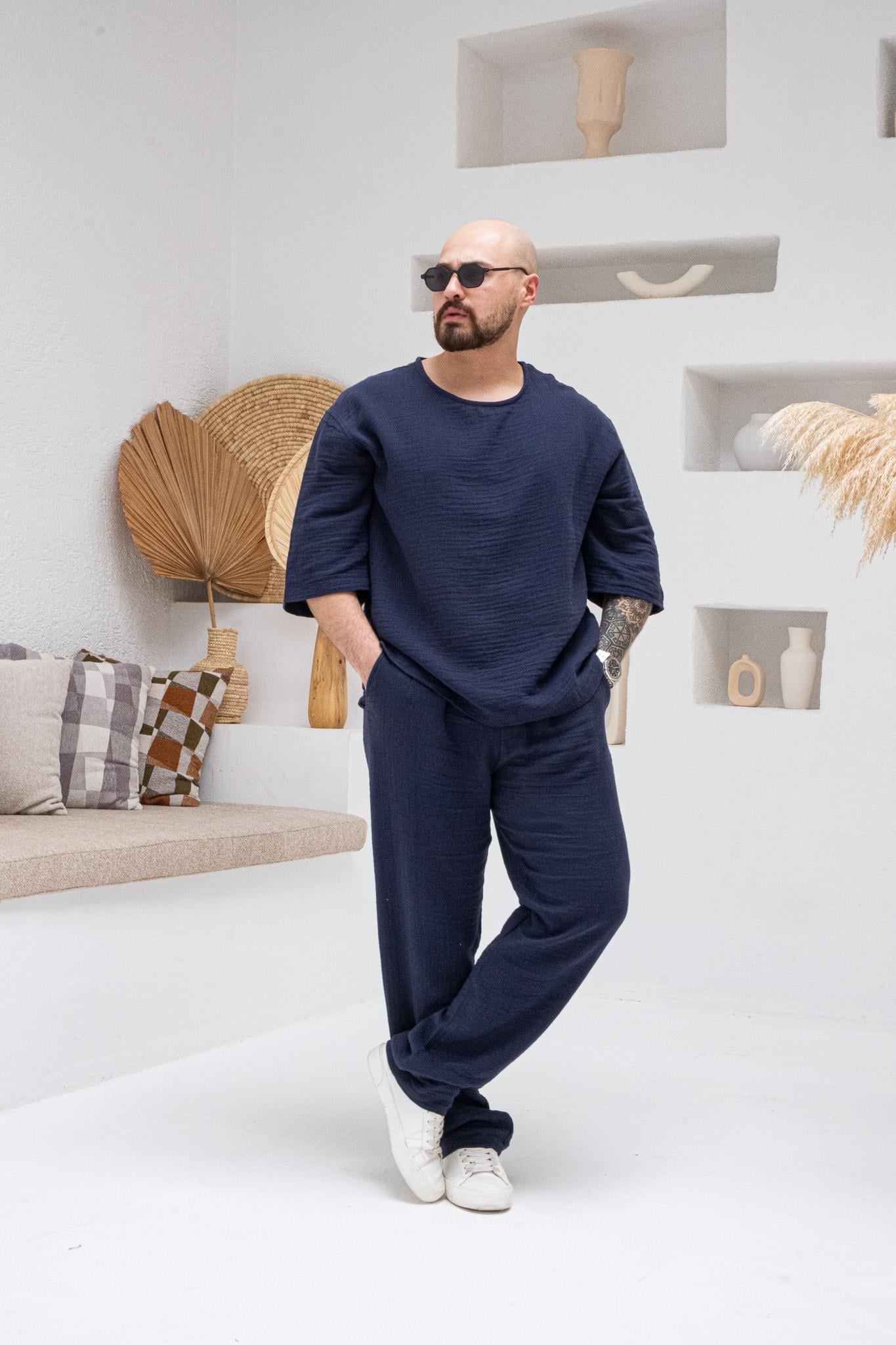 Müslin Kumaş Oversize Fakir Kol Alt Üst Takım (TKL35)