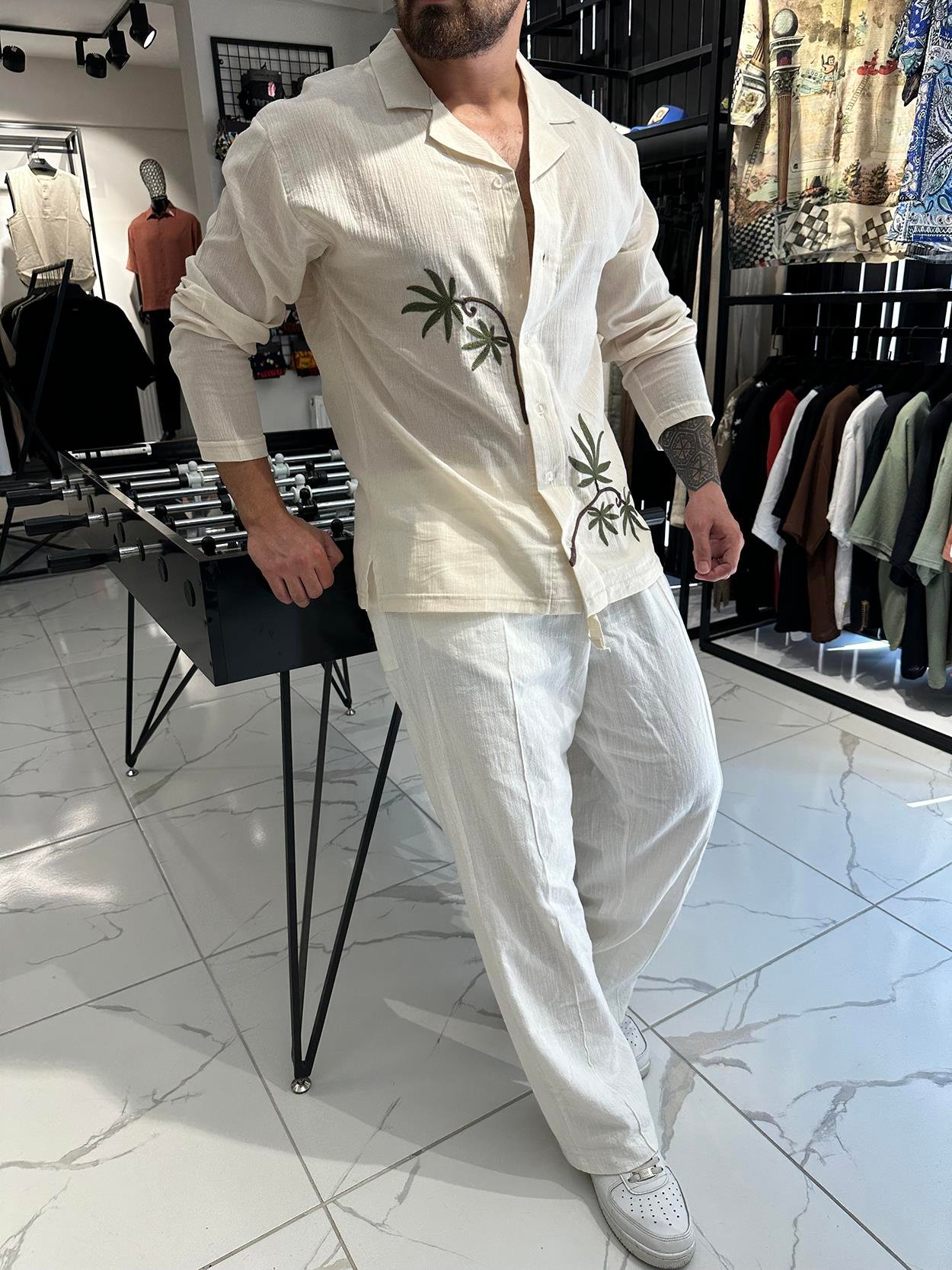 Nakışlı Rahat Kalıp Gömlek (GMK77)