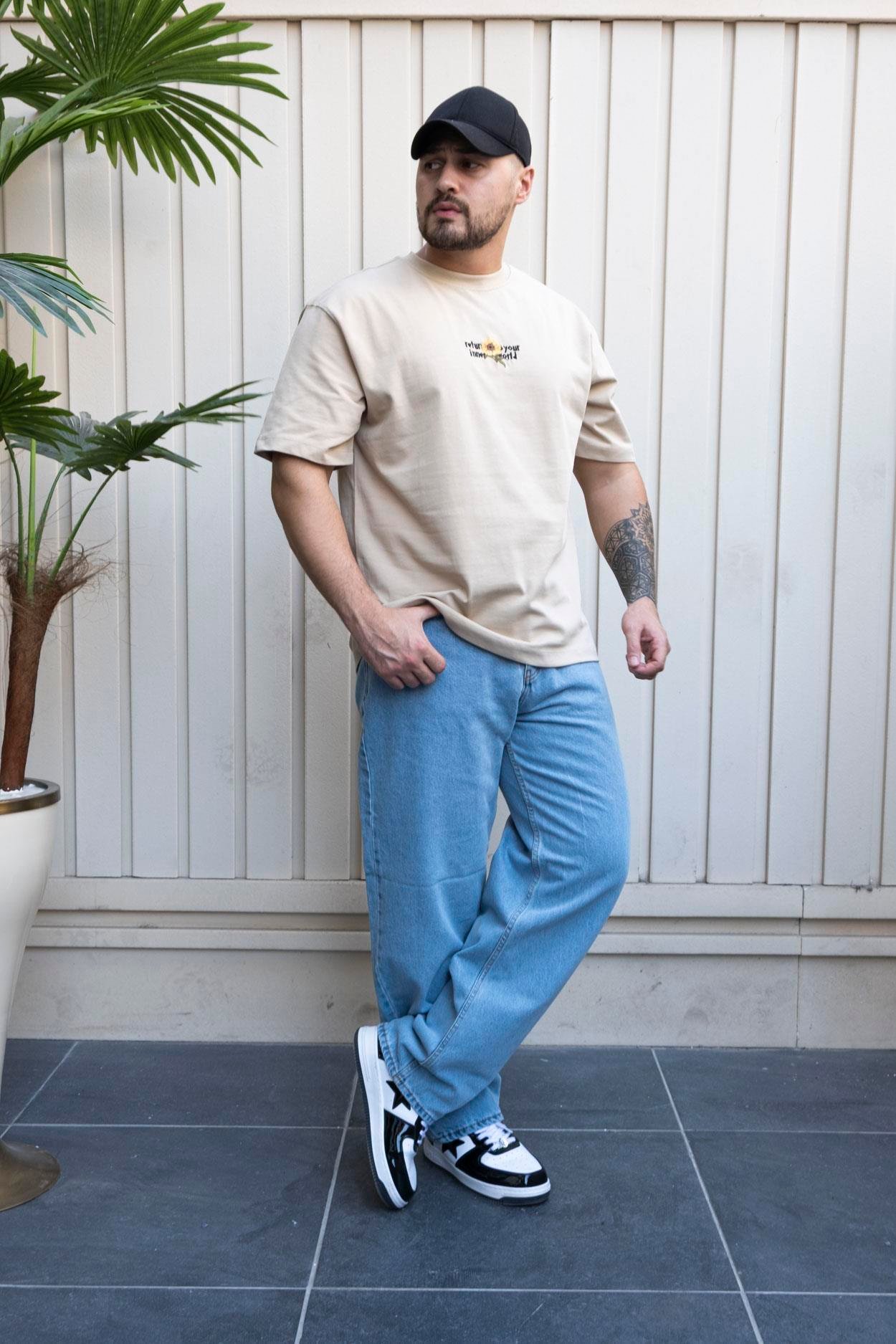 Nakışlı,Baskılı Oversize T-Shirt (YTK07)