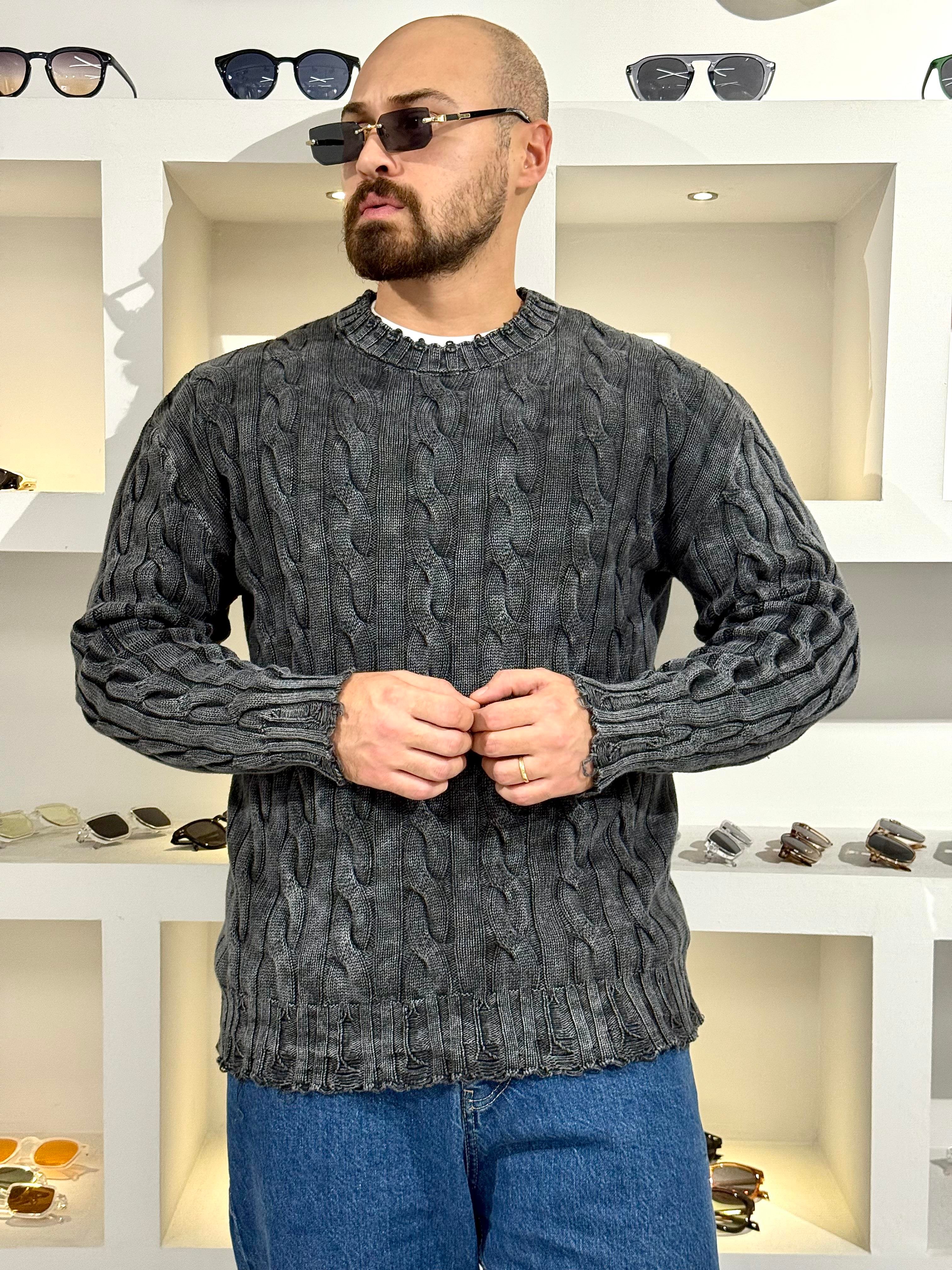 Örgü Detaylı Rahat Kalıp Kazak (SVTA60)