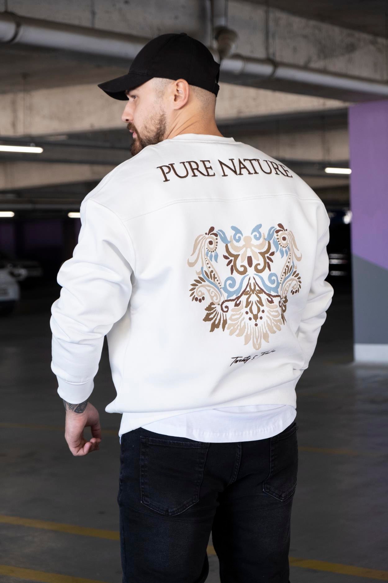Oversize Baskılı Şardonlu Sweatshirt (SVTB15)