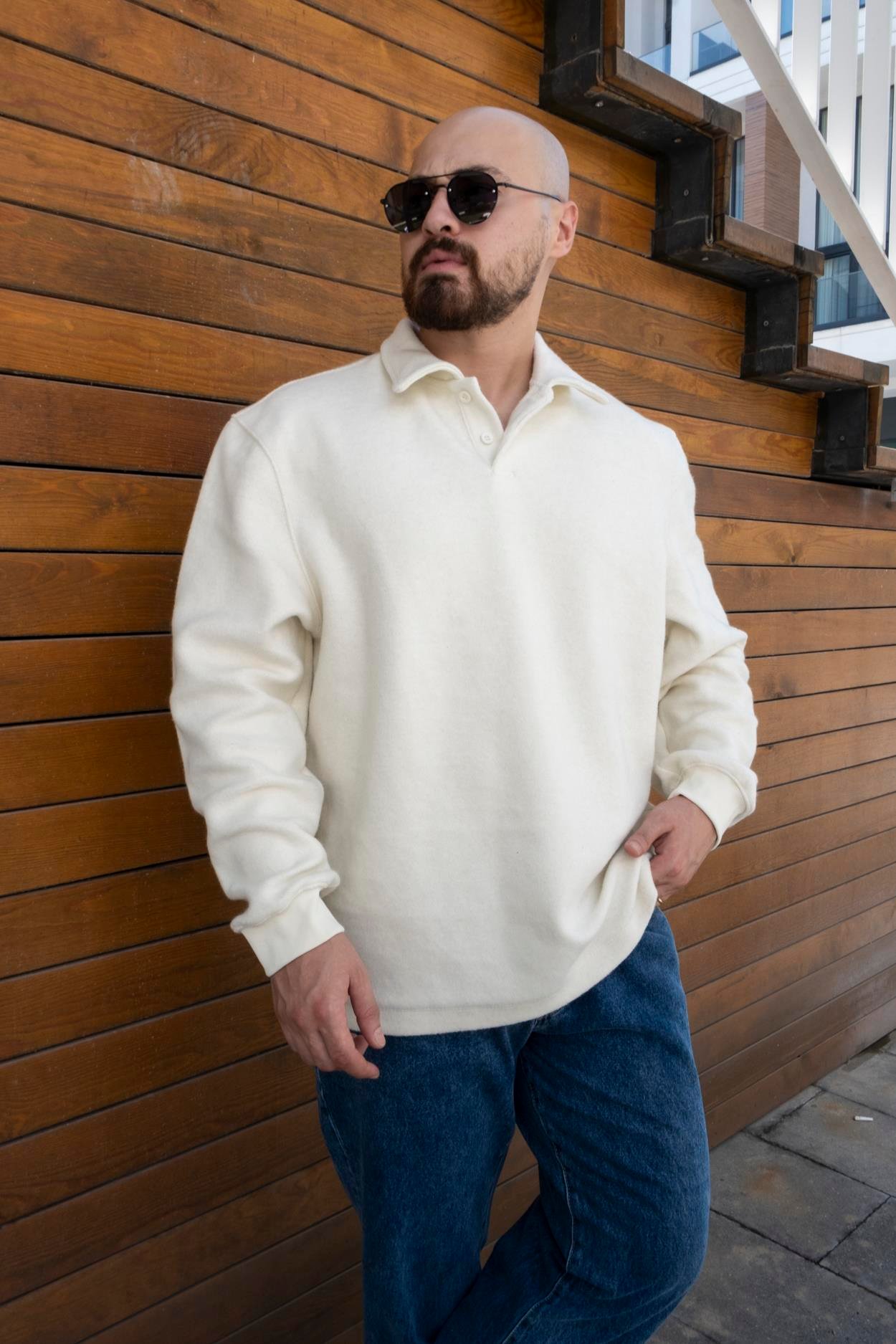 Oversize Polo Yaka Sweatshirt (SVTB17)