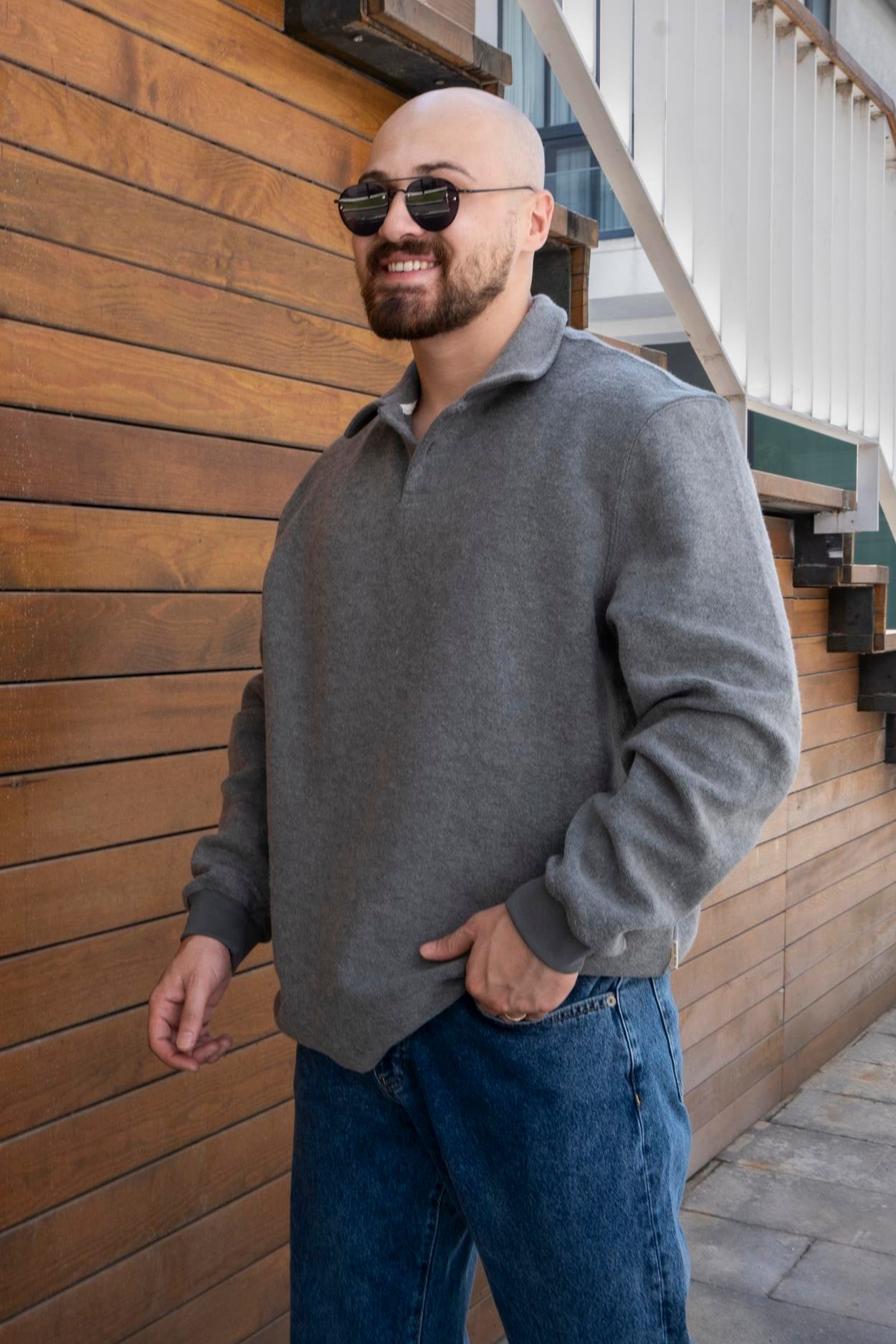 Oversize Polo Yaka Sweatshirt (SVTG17)