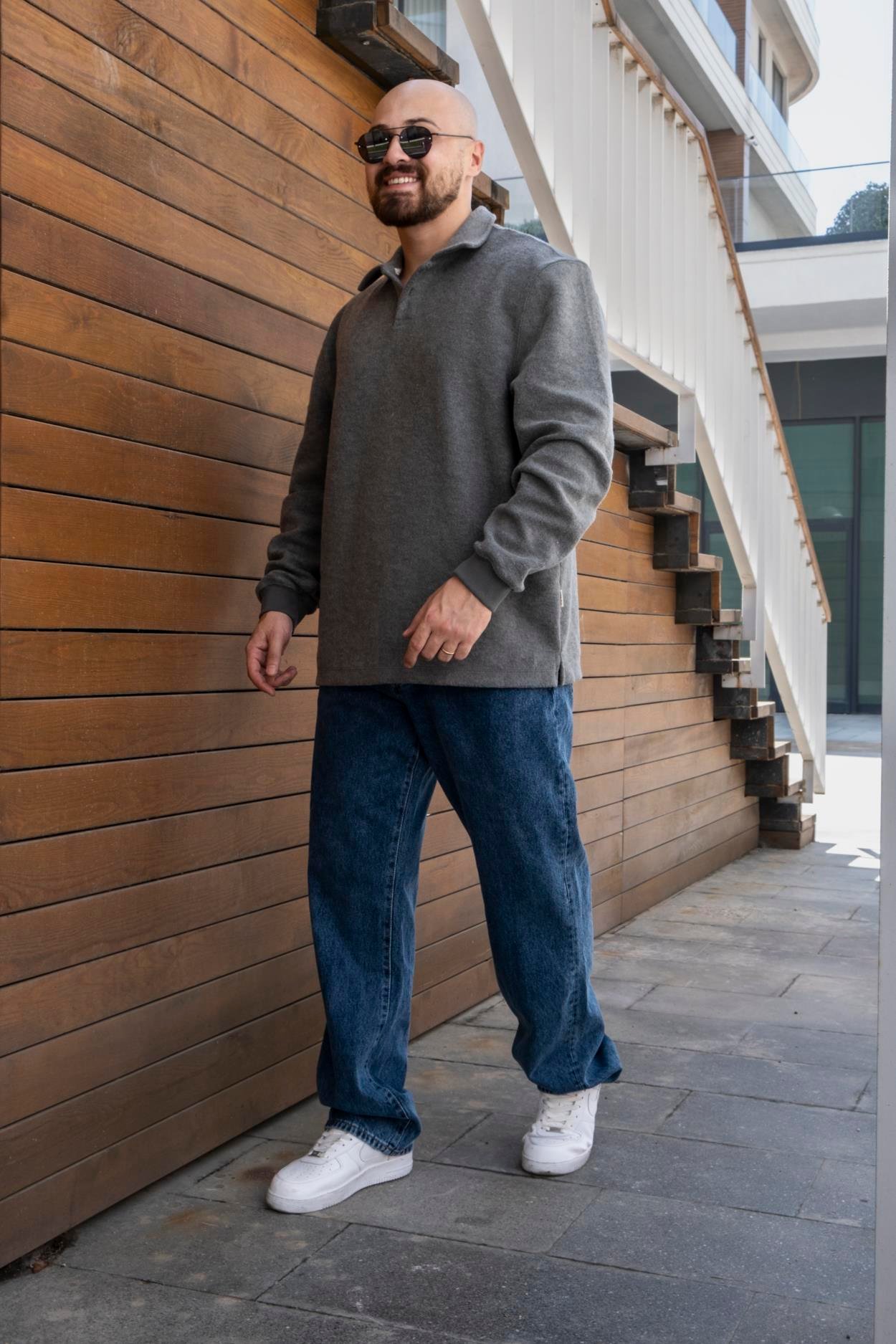 Oversize Polo Yaka Sweatshirt (SVTG17)