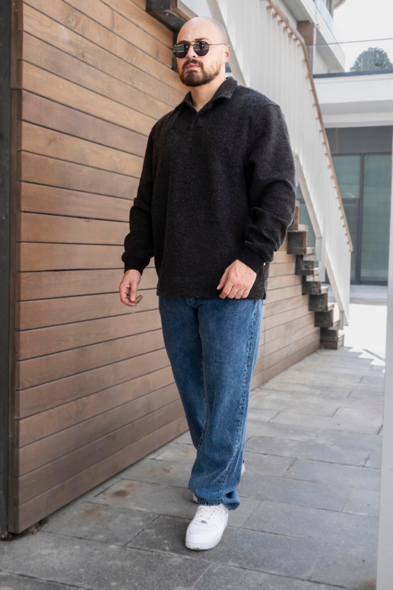 Oversize Polo Yaka Sweatshirt (SVTS17)