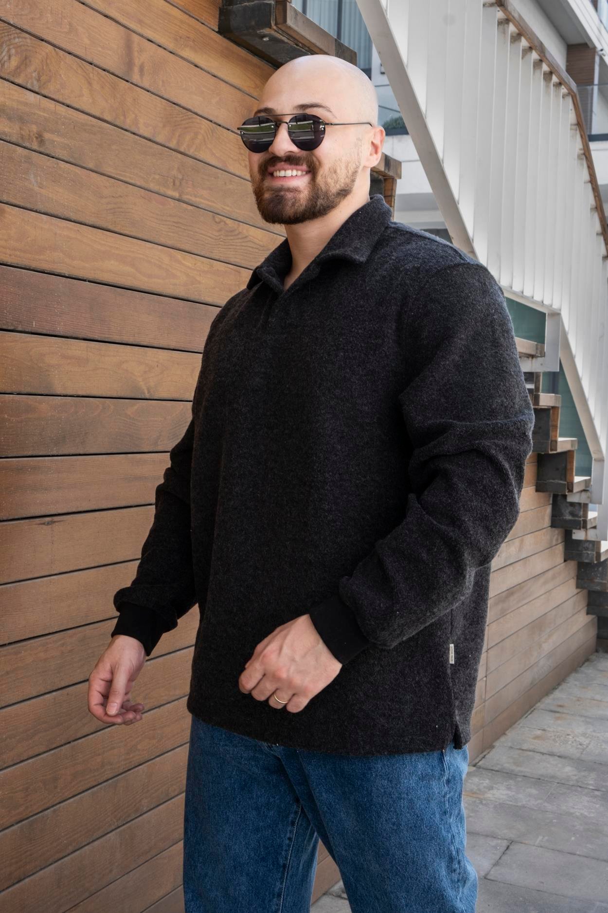 Oversize Polo Yaka Sweatshirt (SVTS17)