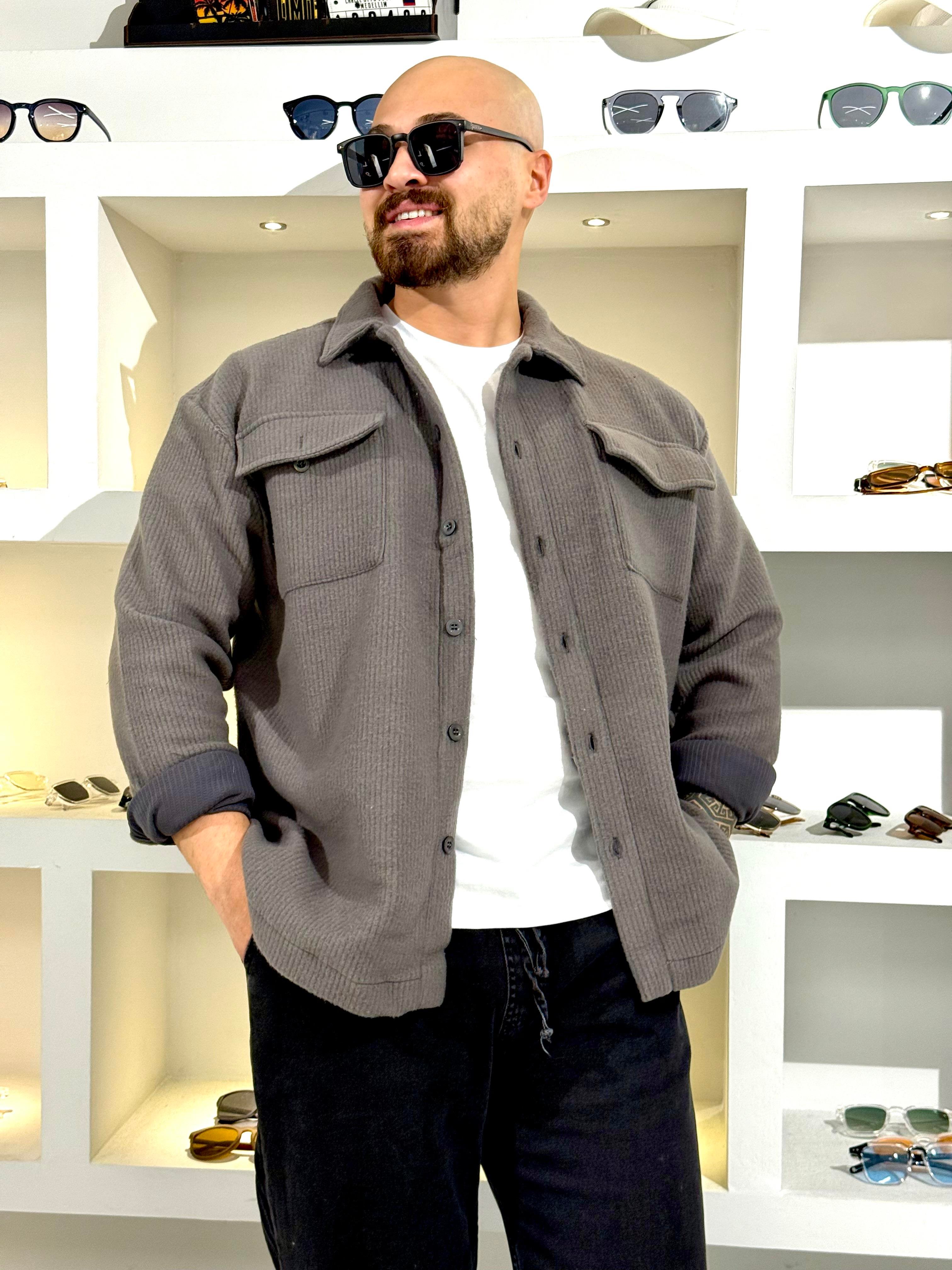 Oversize Sırtı Nakışlı Yumuşak Dokulu Gömlek (GMA54)