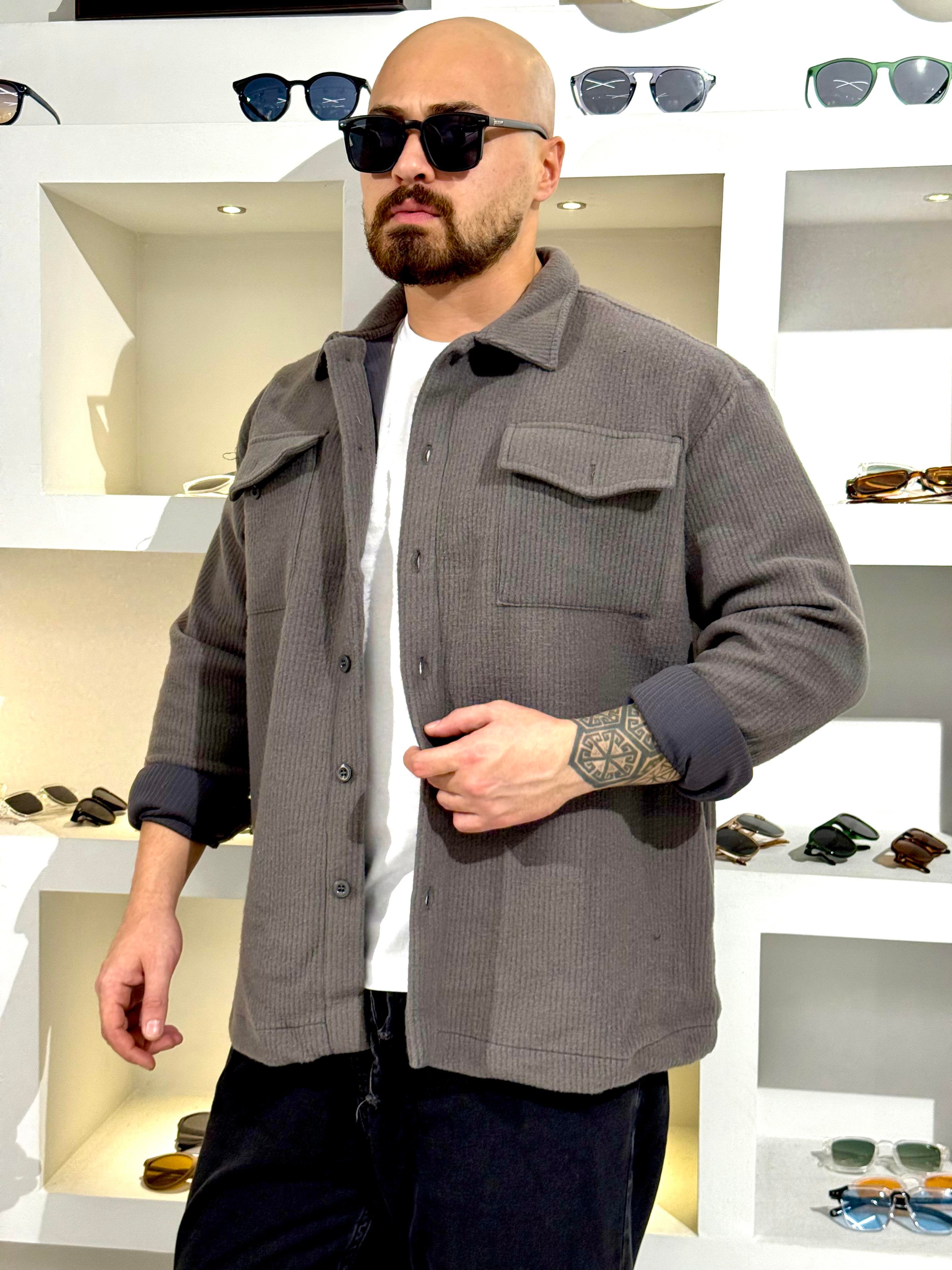 Oversize Sırtı Nakışlı Yumuşak Dokulu Gömlek (GMA54)