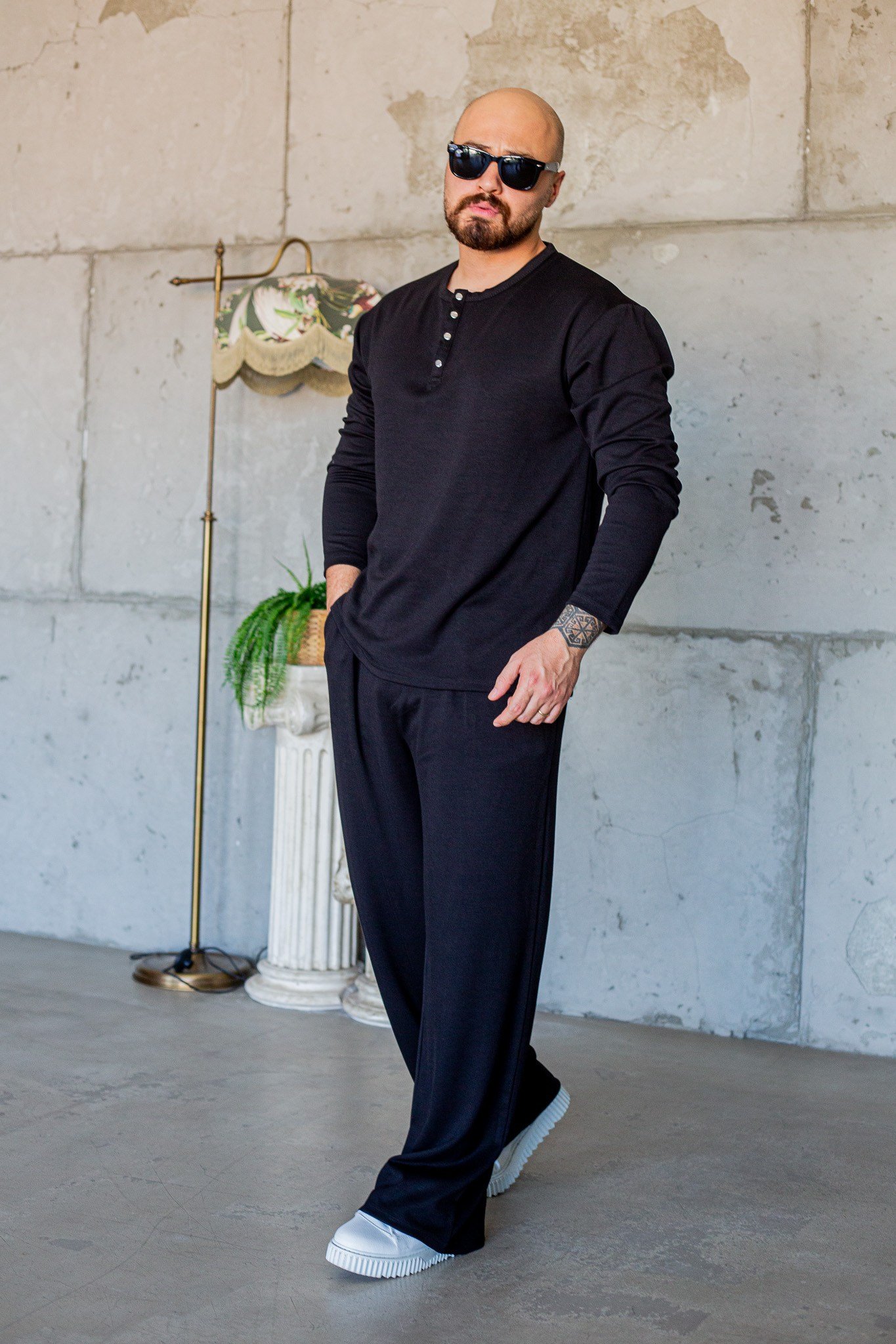 Oysho Kumaş Düğme Detaylı Sweat/Jogger Takım (TKS72)