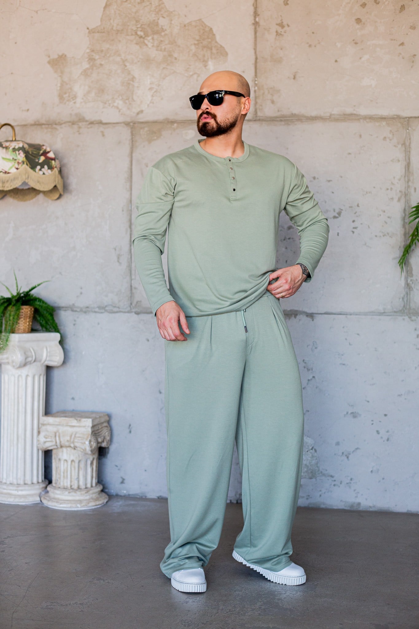 Oysho Kumaş Düğme Detaylı Sweat/Jogger Takım (TKY72)