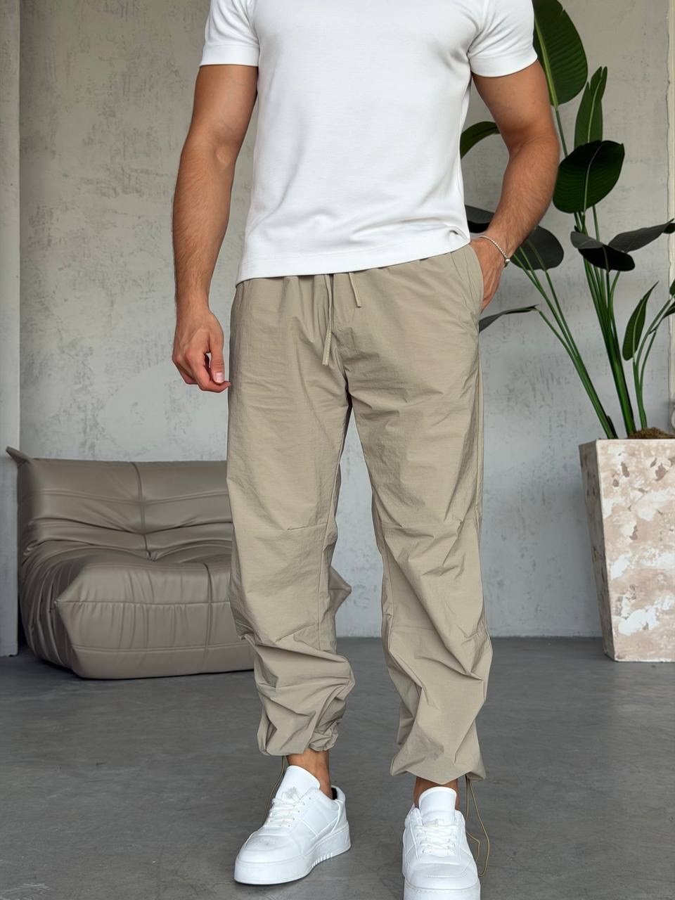 Paraşüt Kumaş Paçası Ayarlanabilir Lastikli Jogger (KOY67)