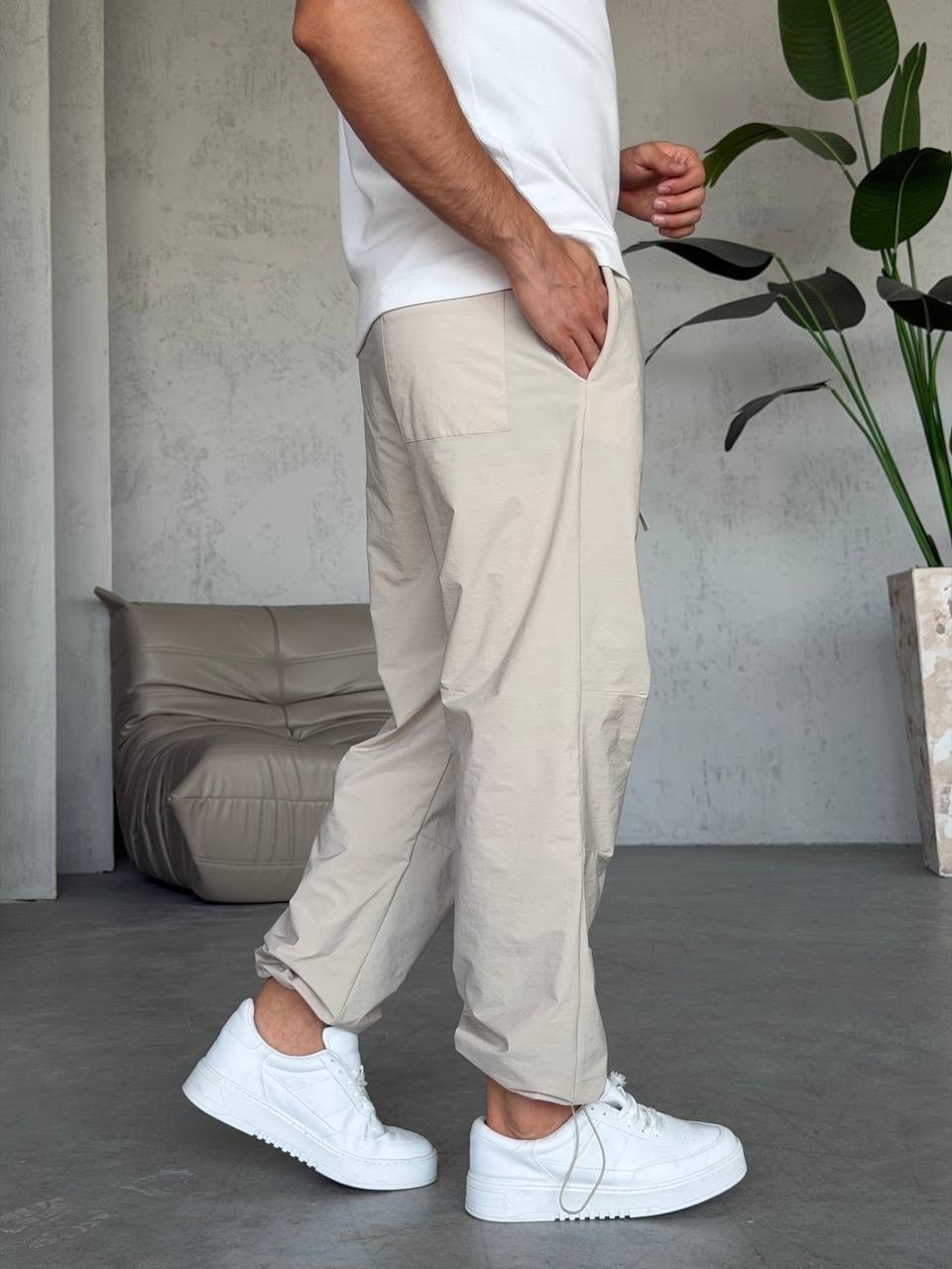 Paraşüt Kumaş Paçası Ayarlanabilir Lastikli Jogger (KOK67)