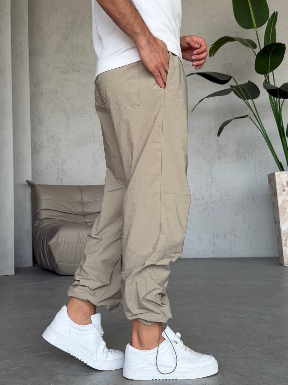 Paraşüt Kumaş Paçası Ayarlanabilir Lastikli Jogger (KOY67)
