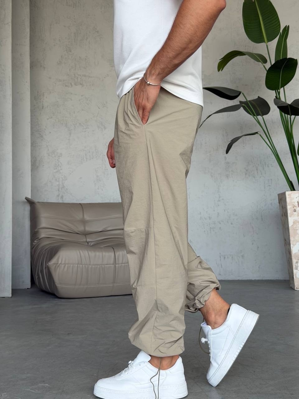 Paraşüt Kumaş Paçası Ayarlanabilir Lastikli Jogger (KOY67)