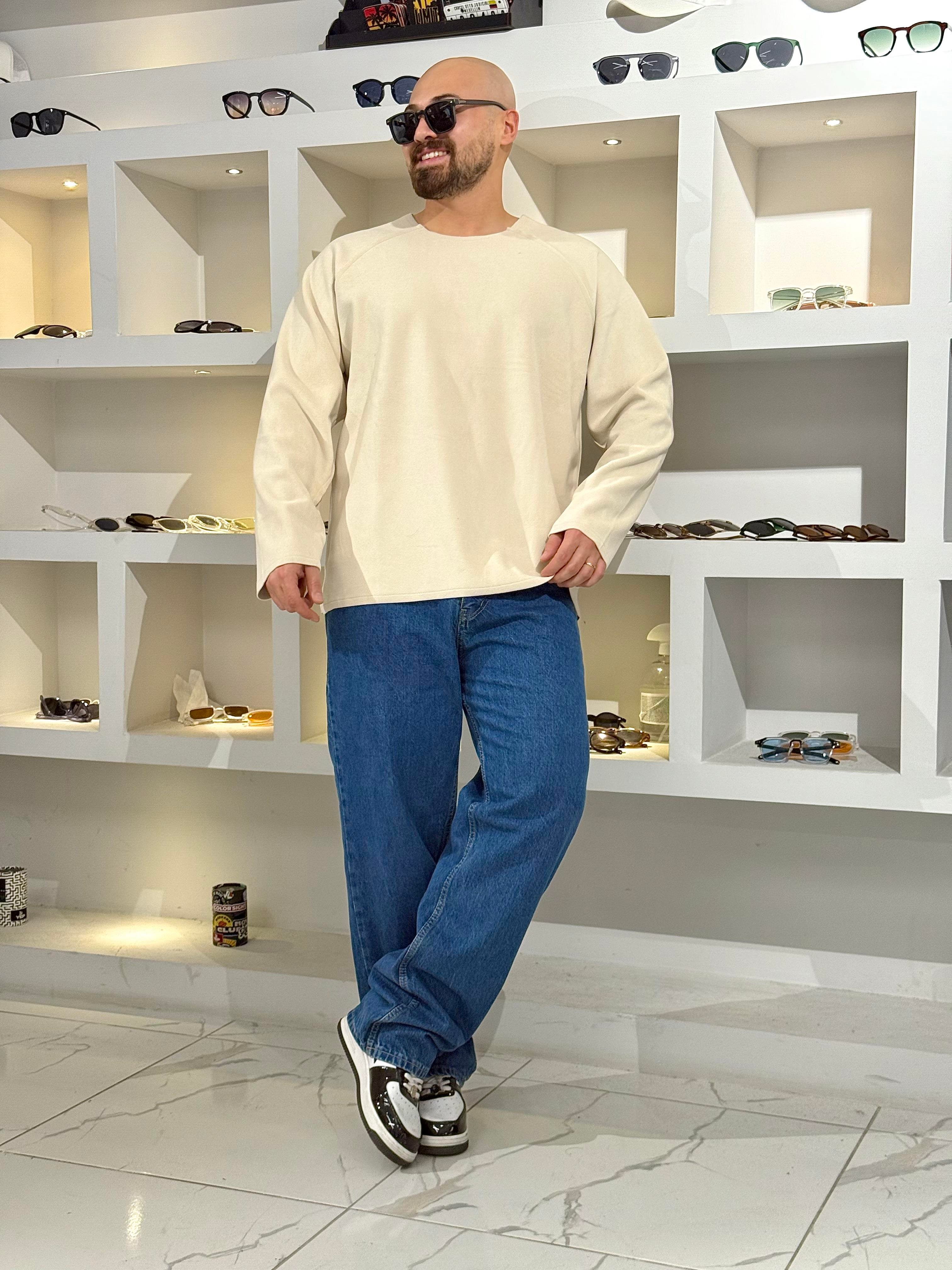 Pis Kesim Oversize Nubuk Sweatshirt (SVTKR67)