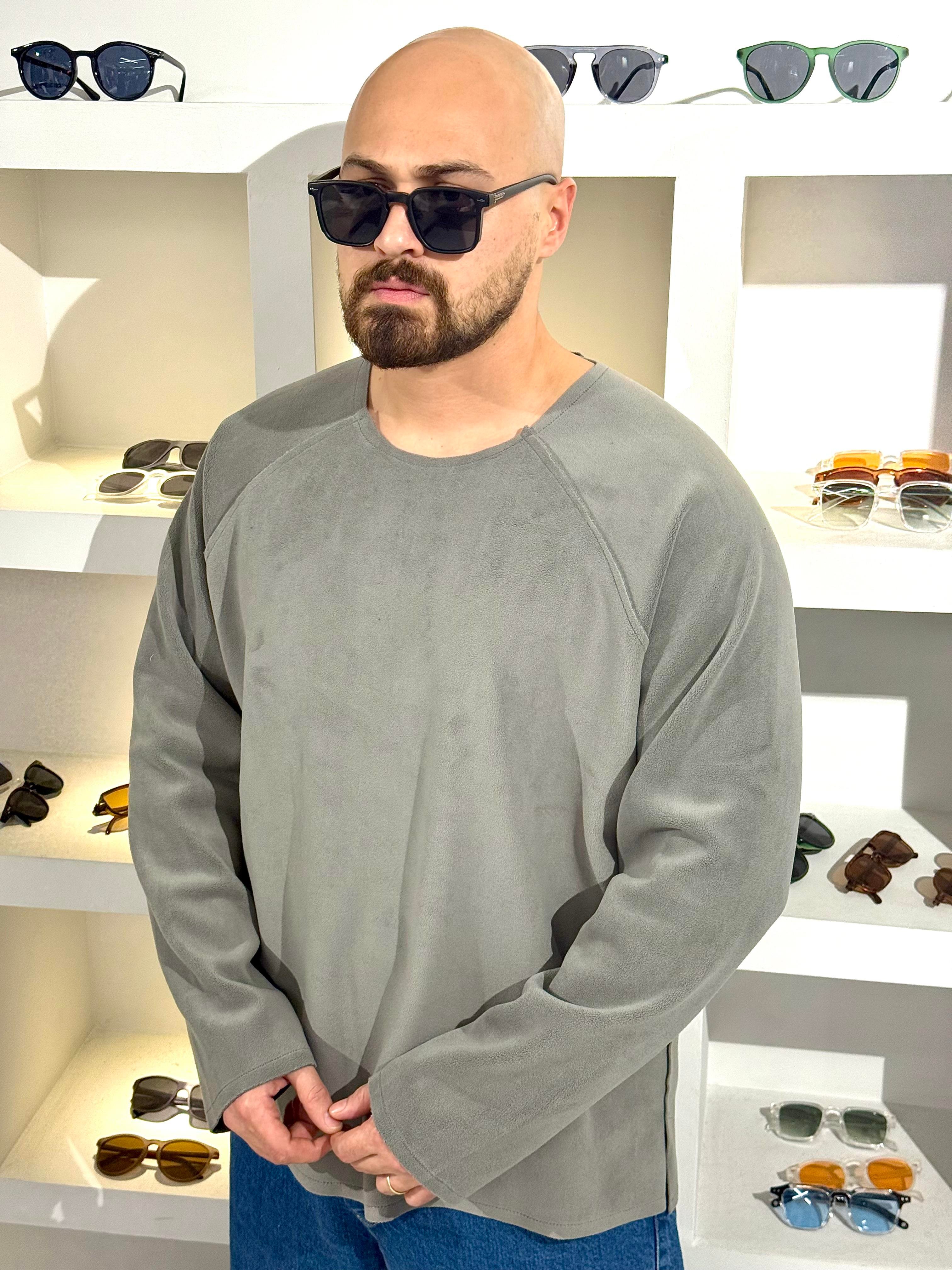 Pis Kesim Oversize Nubuk Sweatshirt (SVTG67)