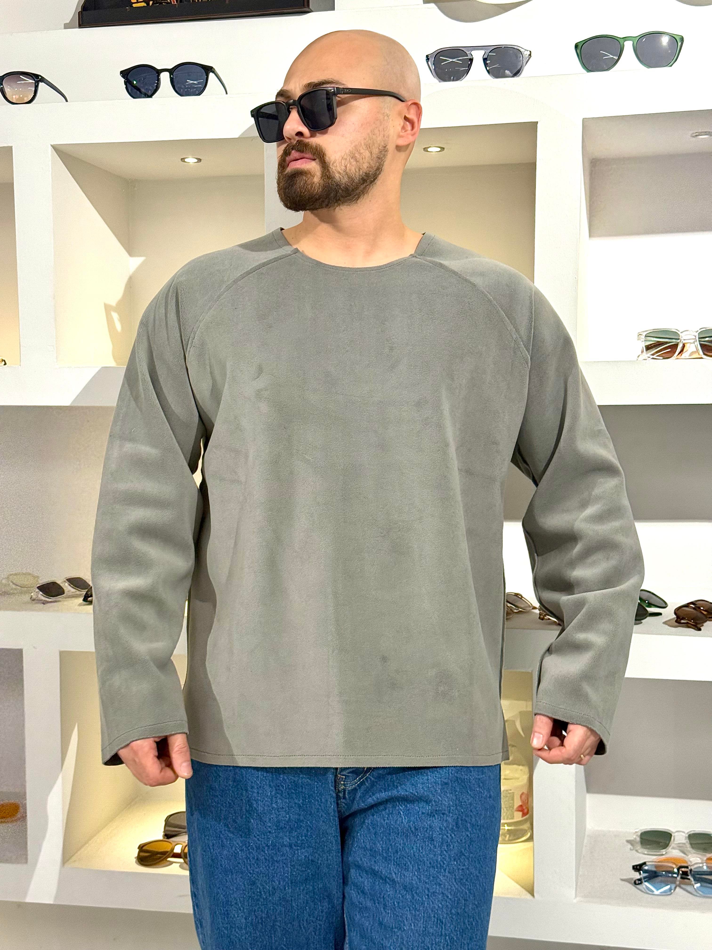 Pis Kesim Oversize Nubuk Sweatshirt (SVTG67)