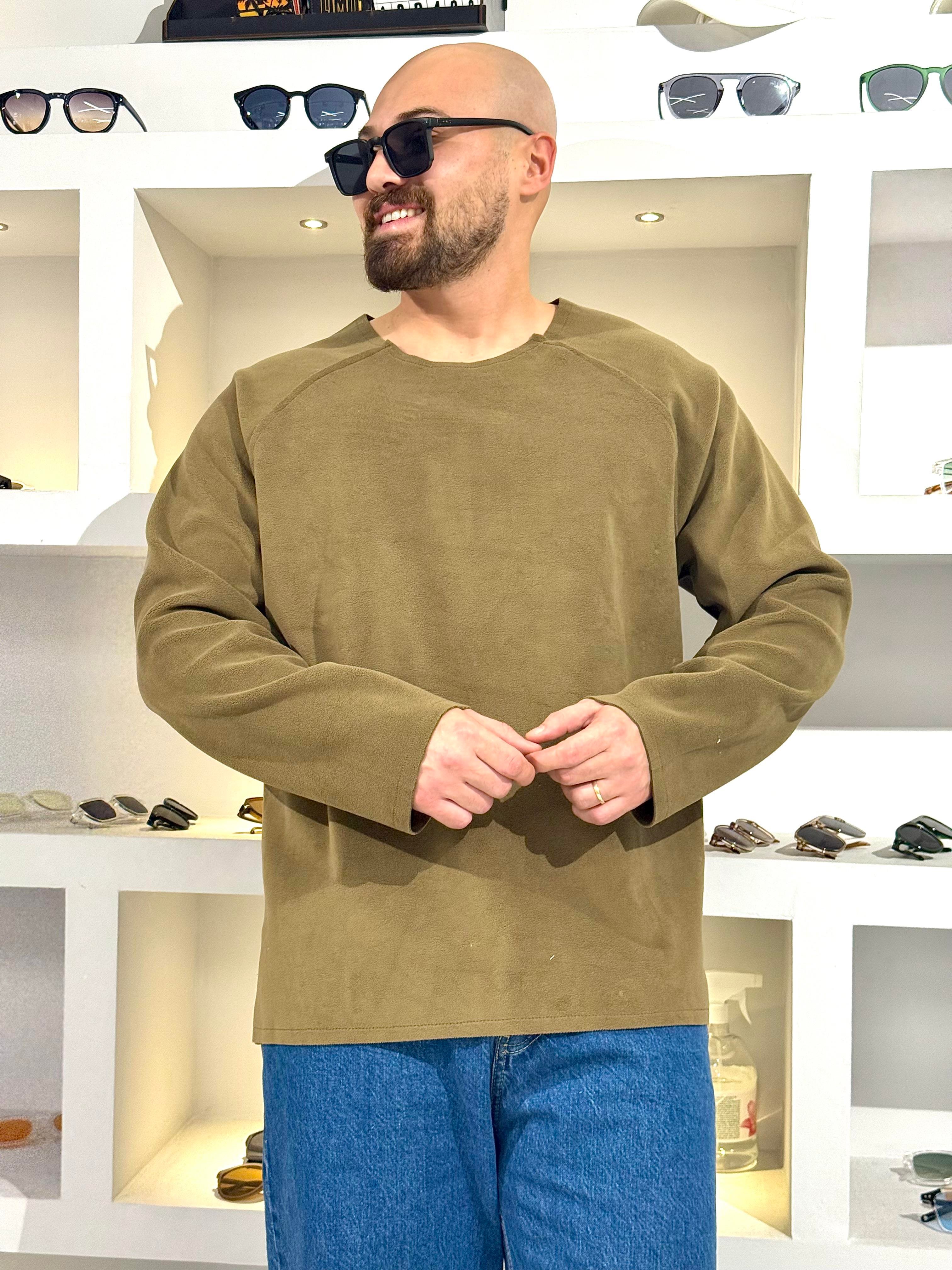 Pis Kesim Oversize Nubuk Sweatshirt (SVTH67)