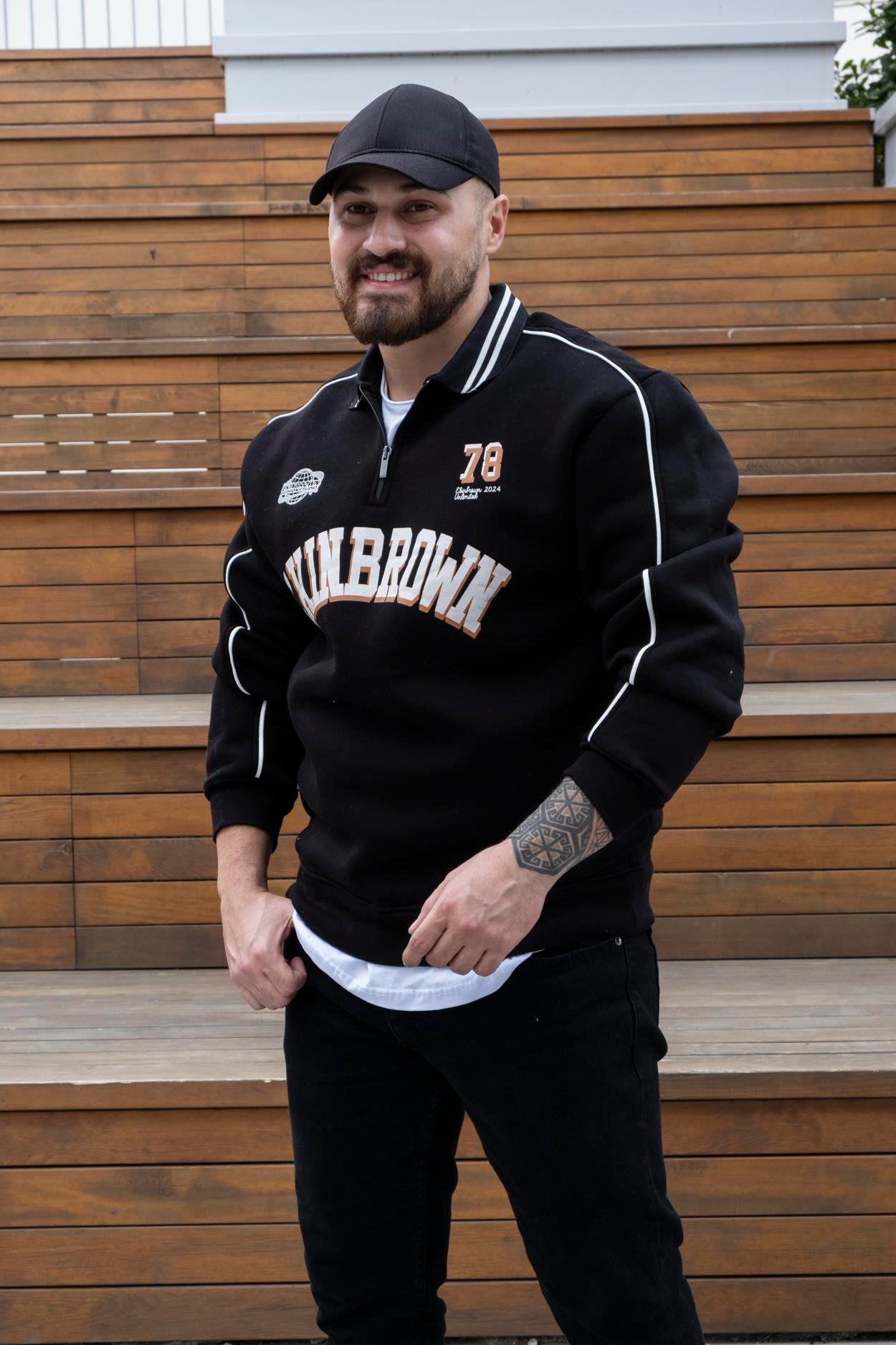 Polo Yaka Baskılı Üç İplik Sweatshirt (SVTS25)