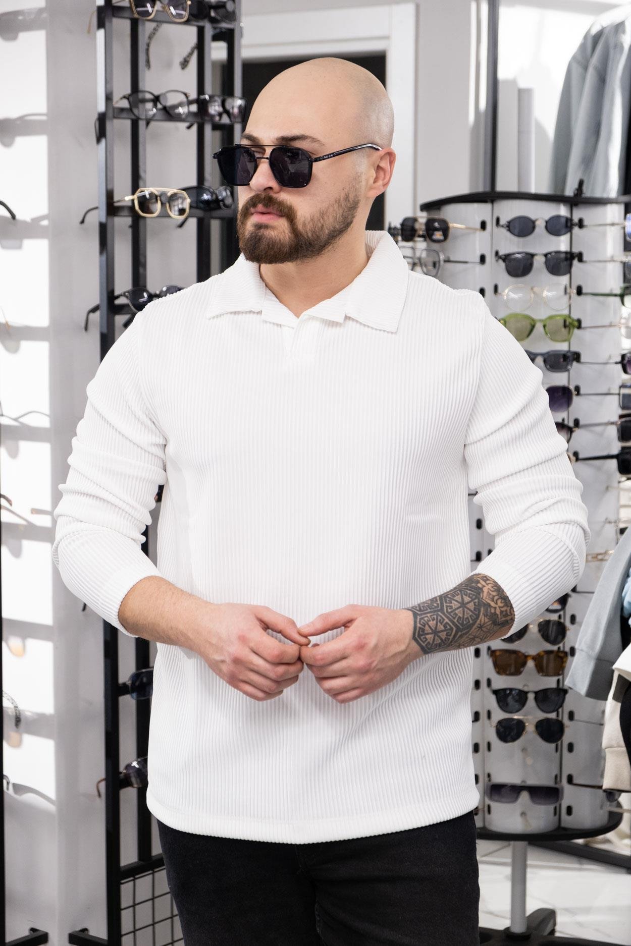 Polo Yaka Kendinden Desenli Sweat (K-SWTB27)