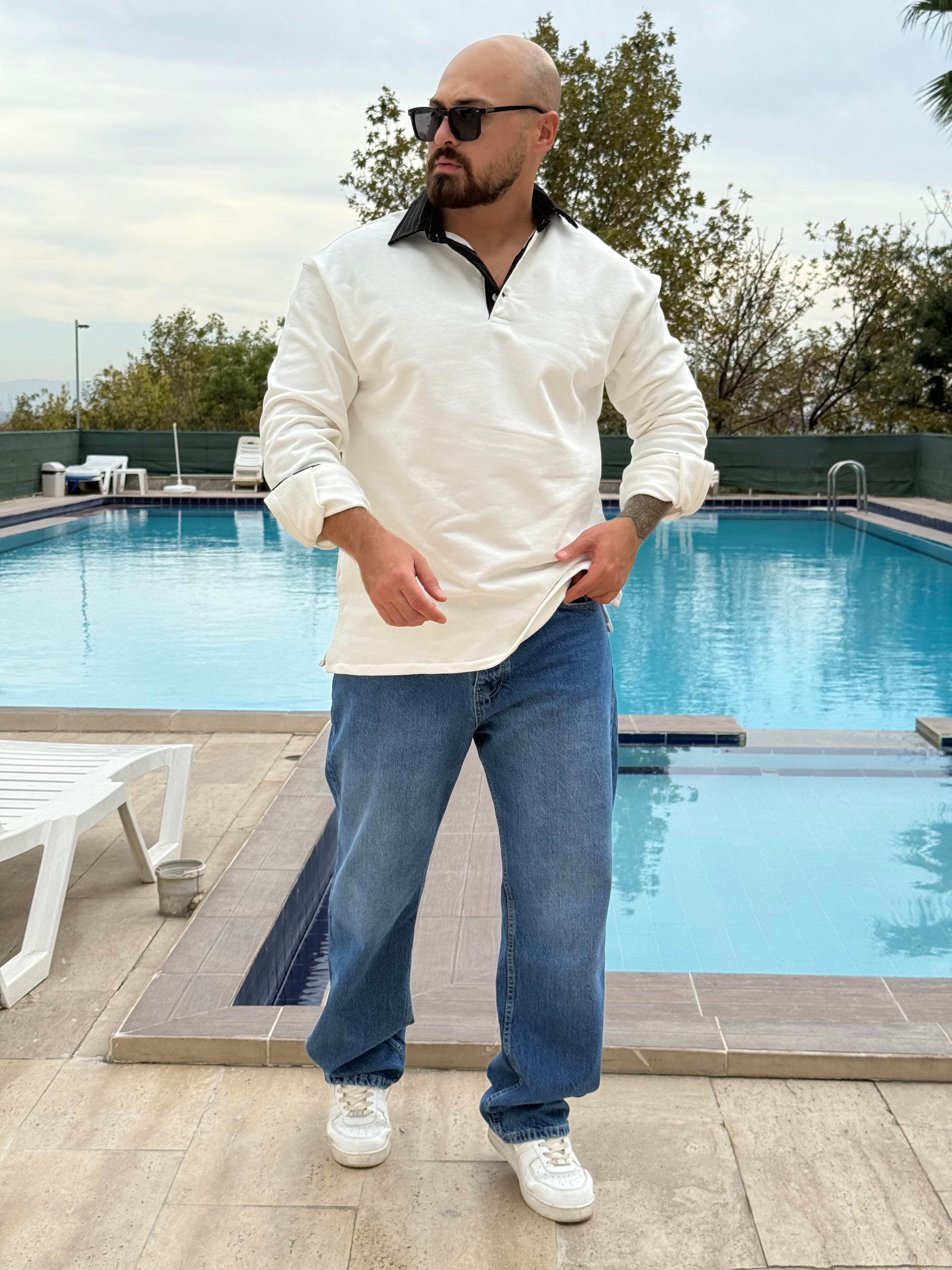 Polo Yaka Oversize Sweatshirt (SVTB45)