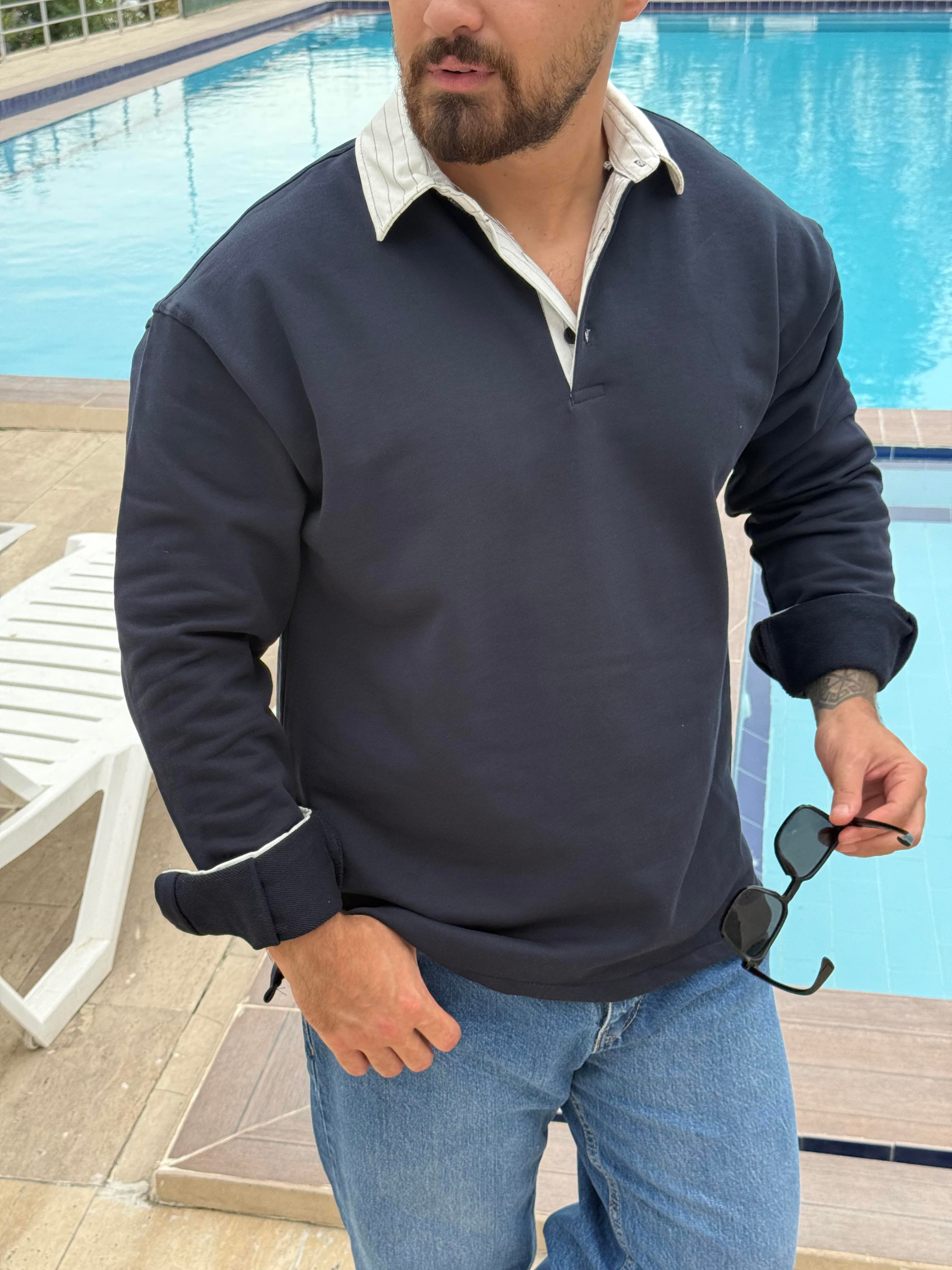 Polo Yaka Oversize Sweatshirt (SVTL45)