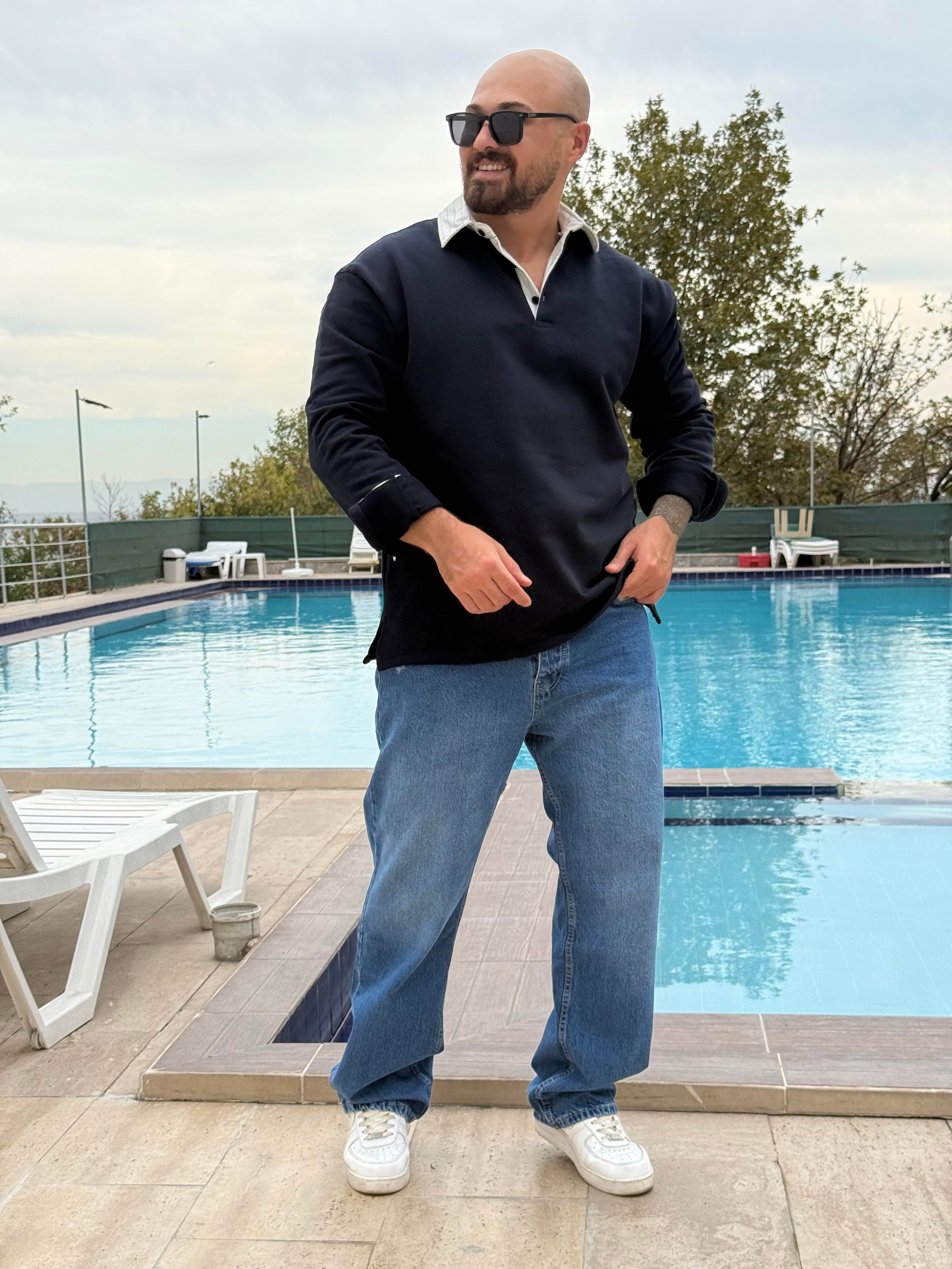 Polo Yaka Oversize Sweatshirt (SVTL45)
