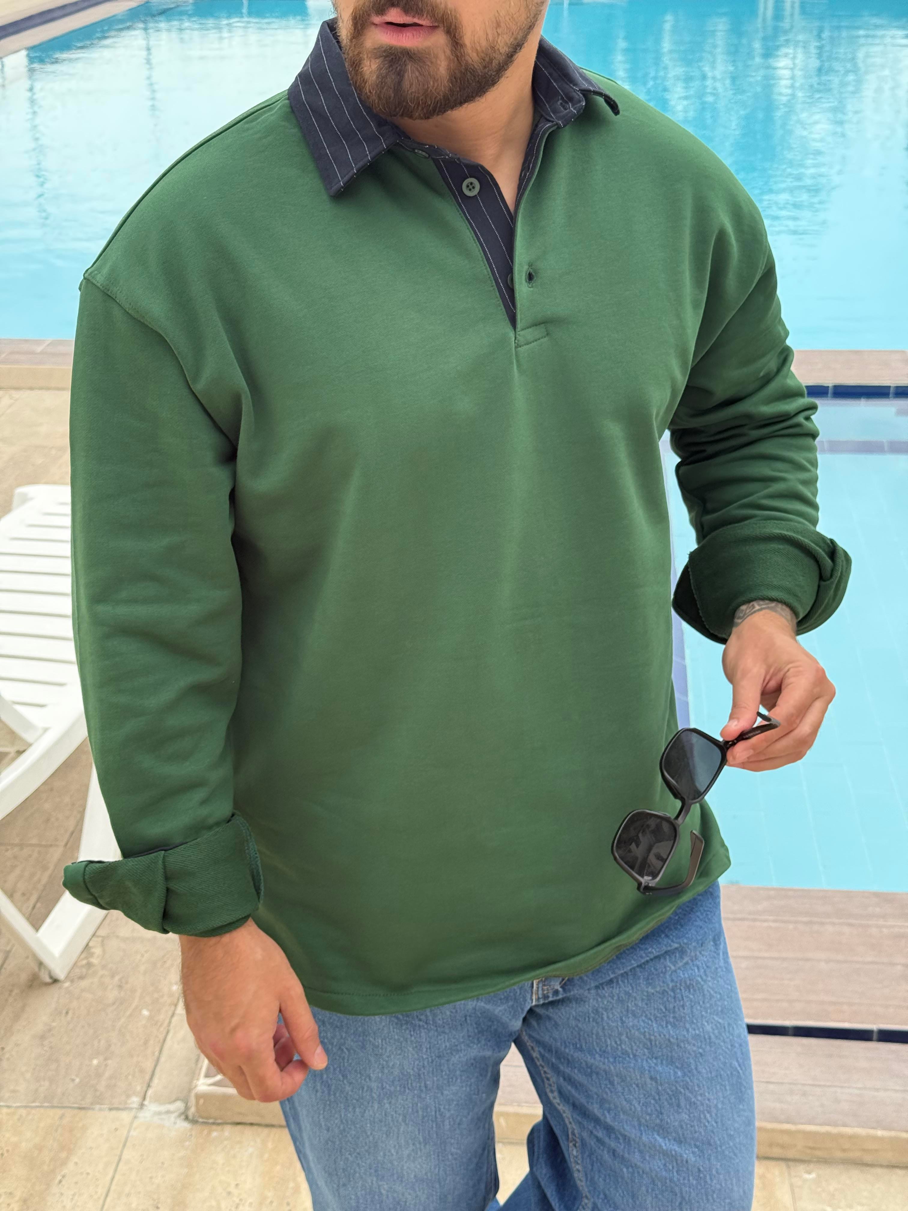 Polo Yaka Oversize Sweatshirt (SVTY45)