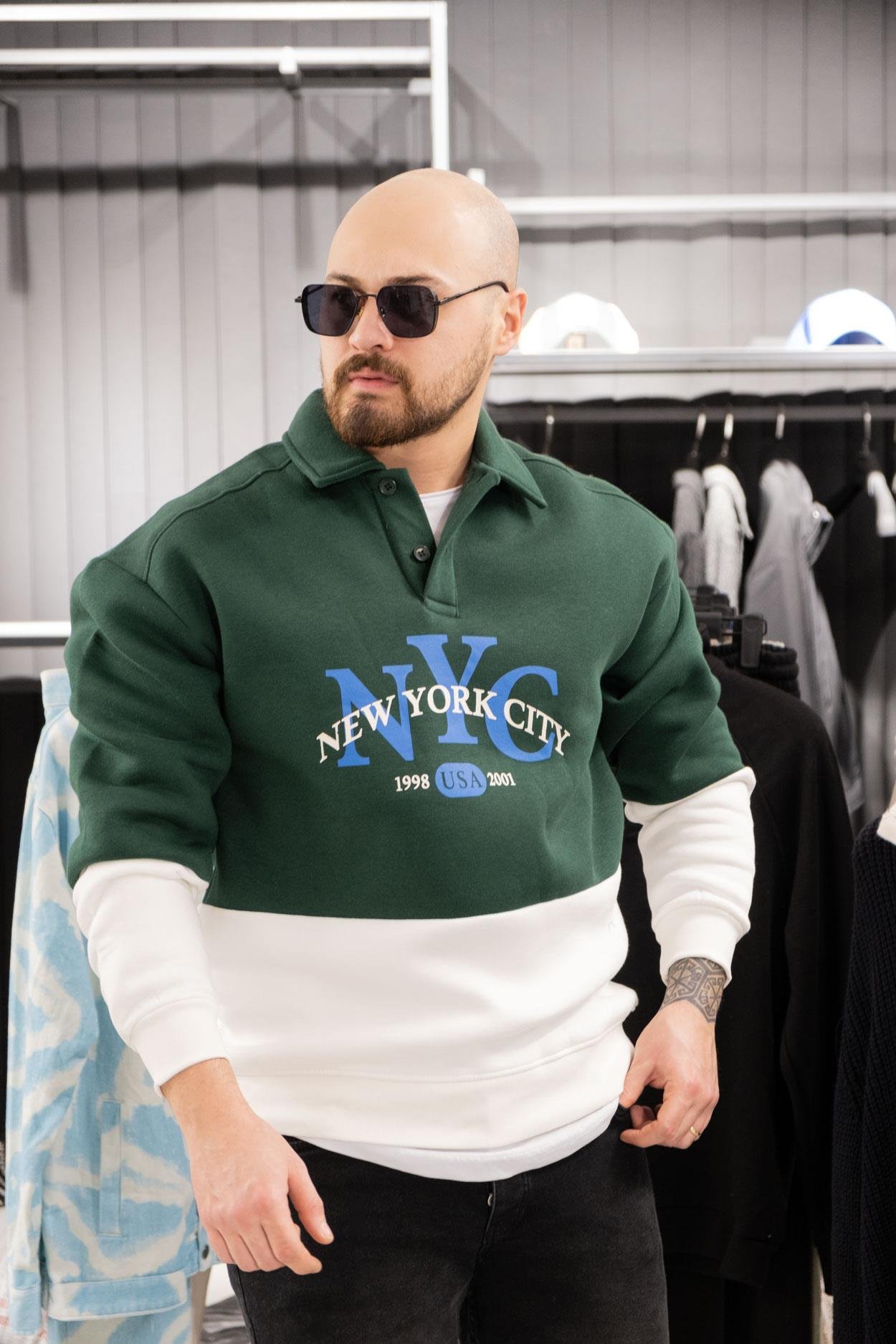 Polo Yaka Şardonlu Sweatshirt (K-K-SWTY15)