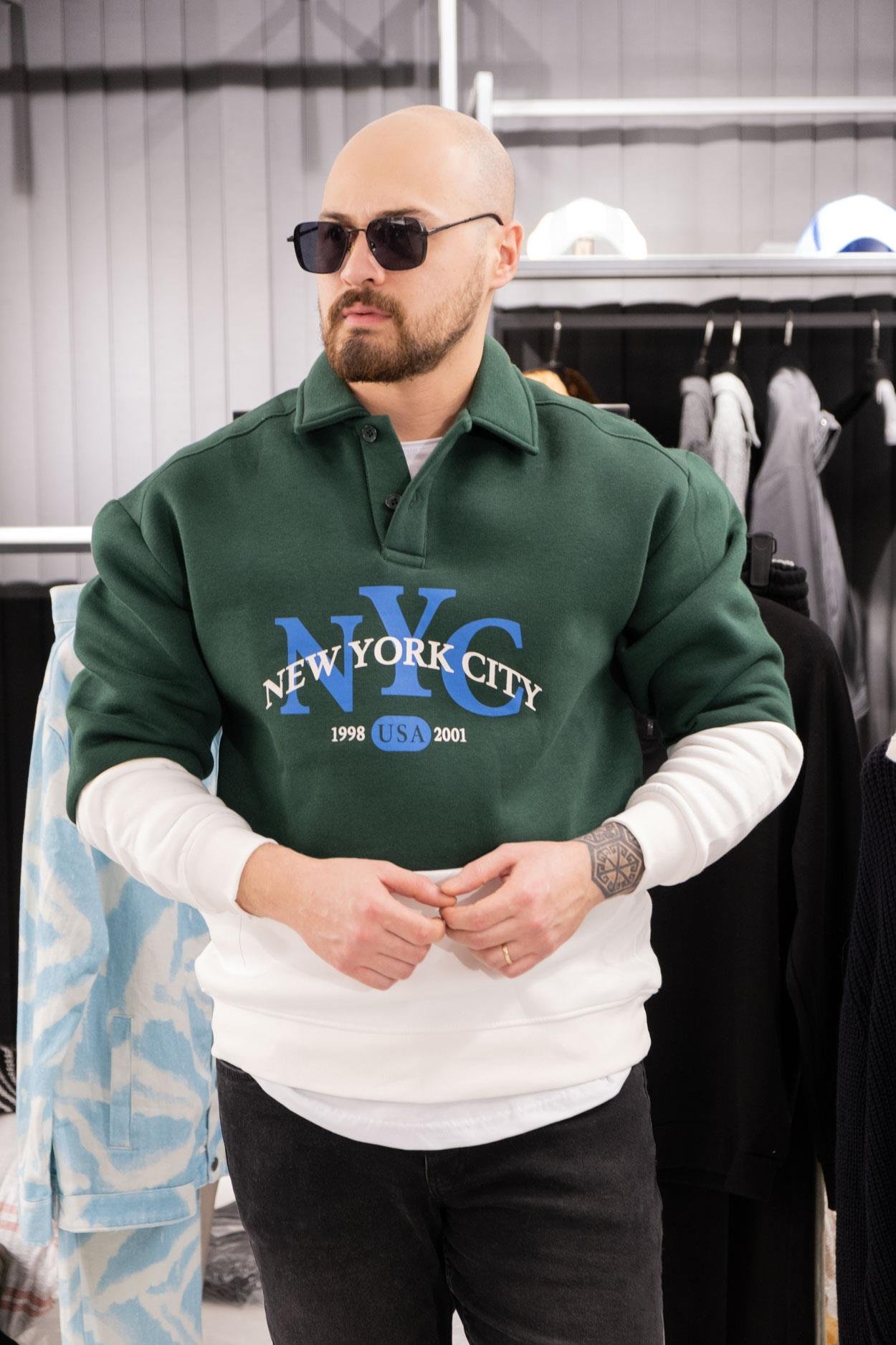 Polo Yaka Şardonlu Sweatshirt (K-K-SWTY15)