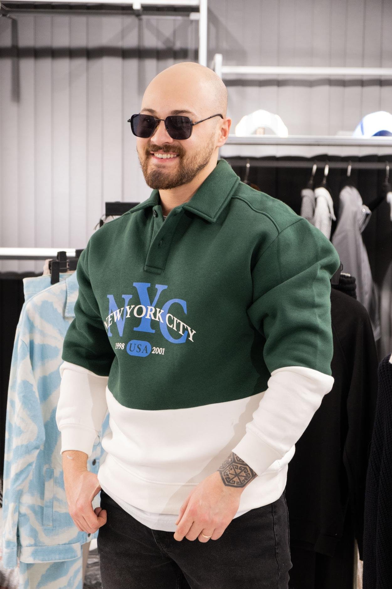 Polo Yaka Şardonlu Sweatshirt (K-K-SWTY15)