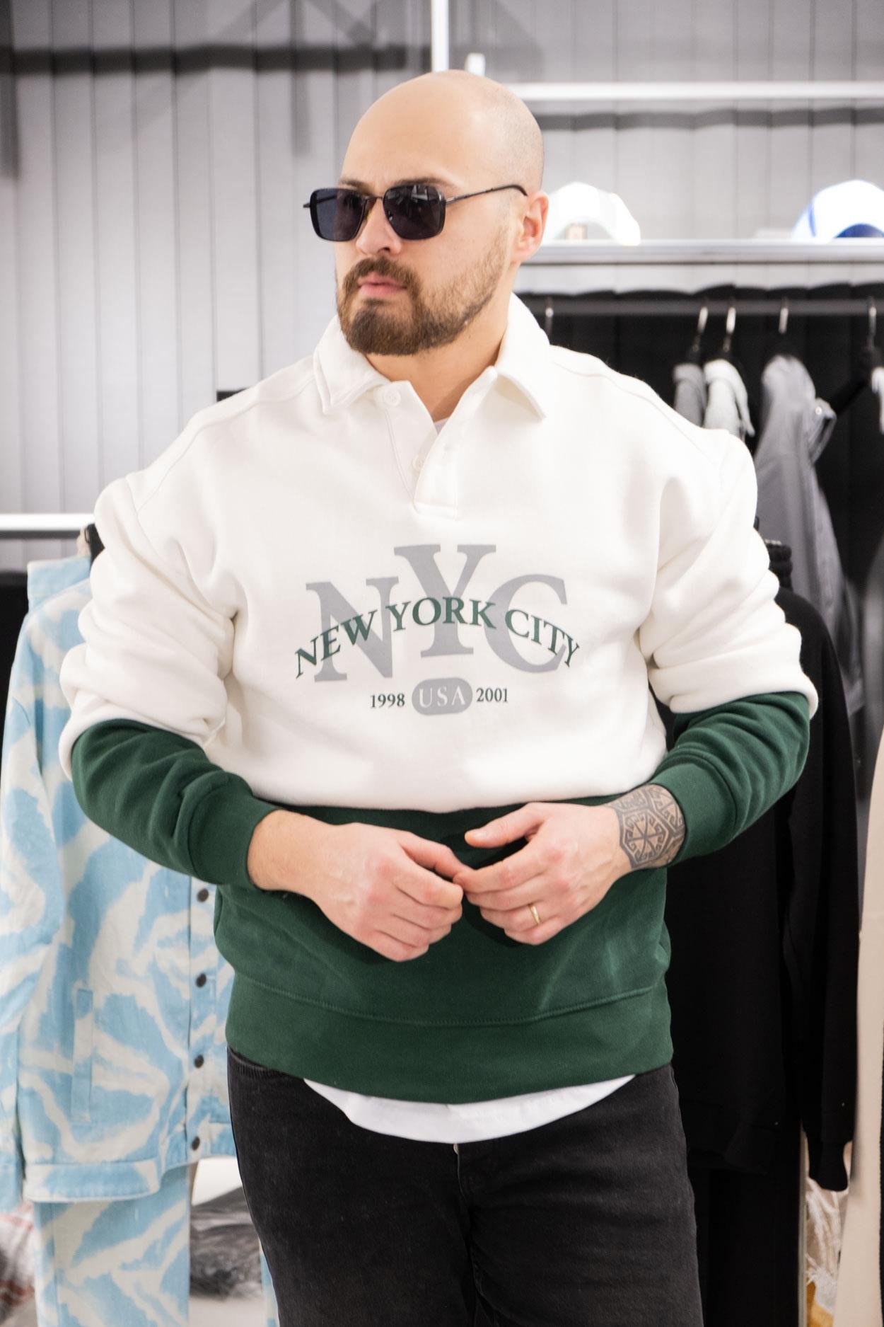 Polo Yaka Şardonlu Sweatshirt (K-SWTB15)