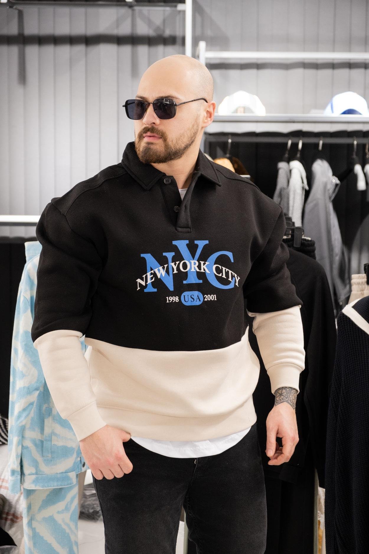 Polo Yaka Şardonlu Sweatshirt (K-SWTS15)