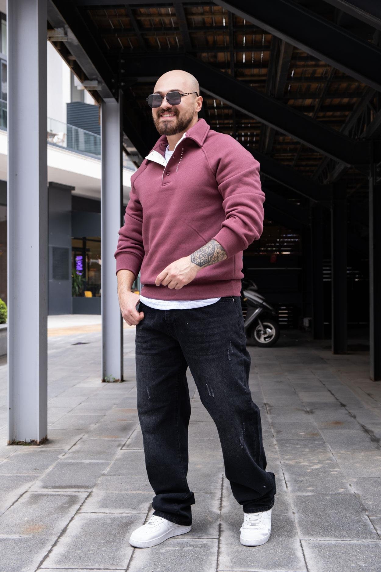Polo Yaka Sırt Detaylı Sweatshirt (SVTKI35)