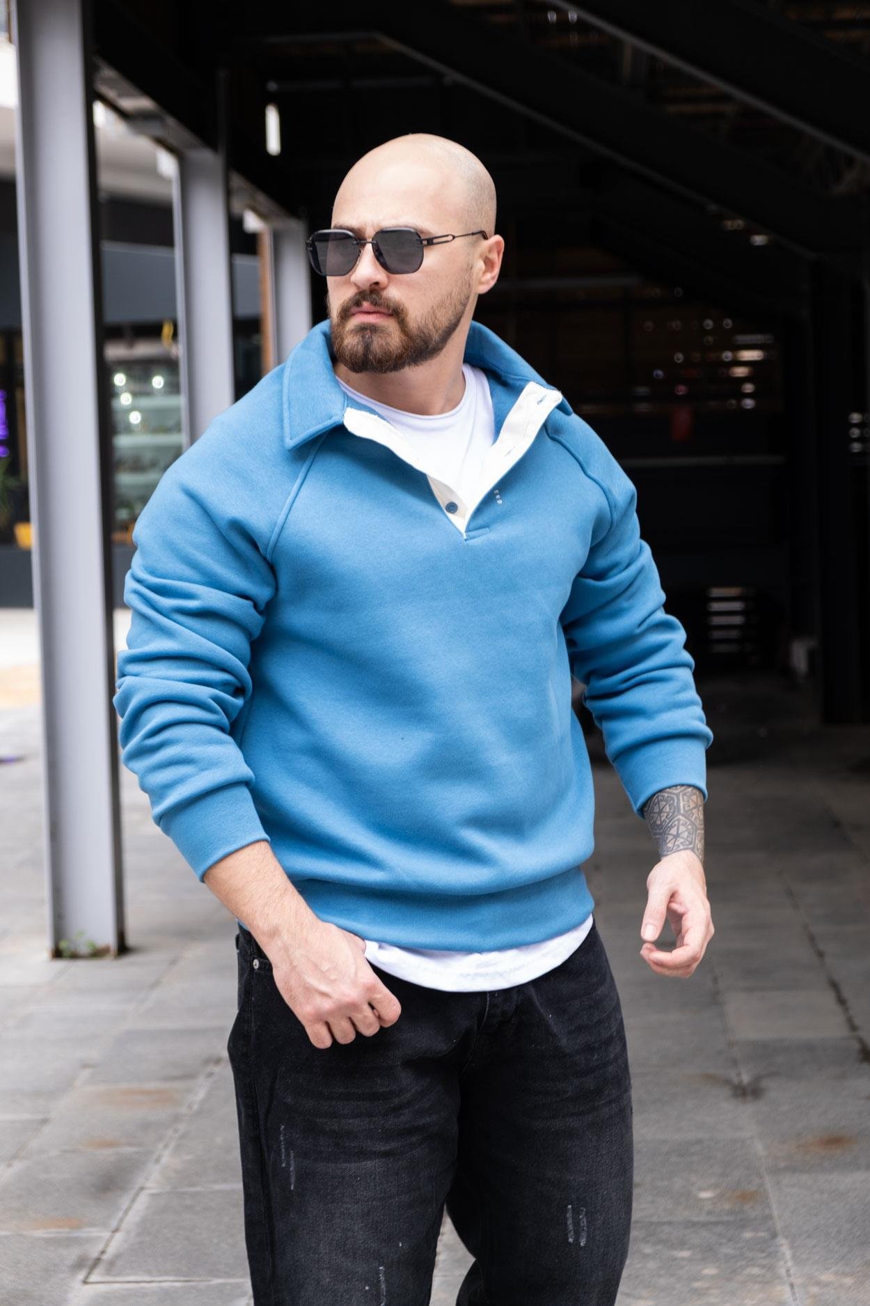 Polo Yaka Sırt Detaylı Sweatshirt (SVTM35)