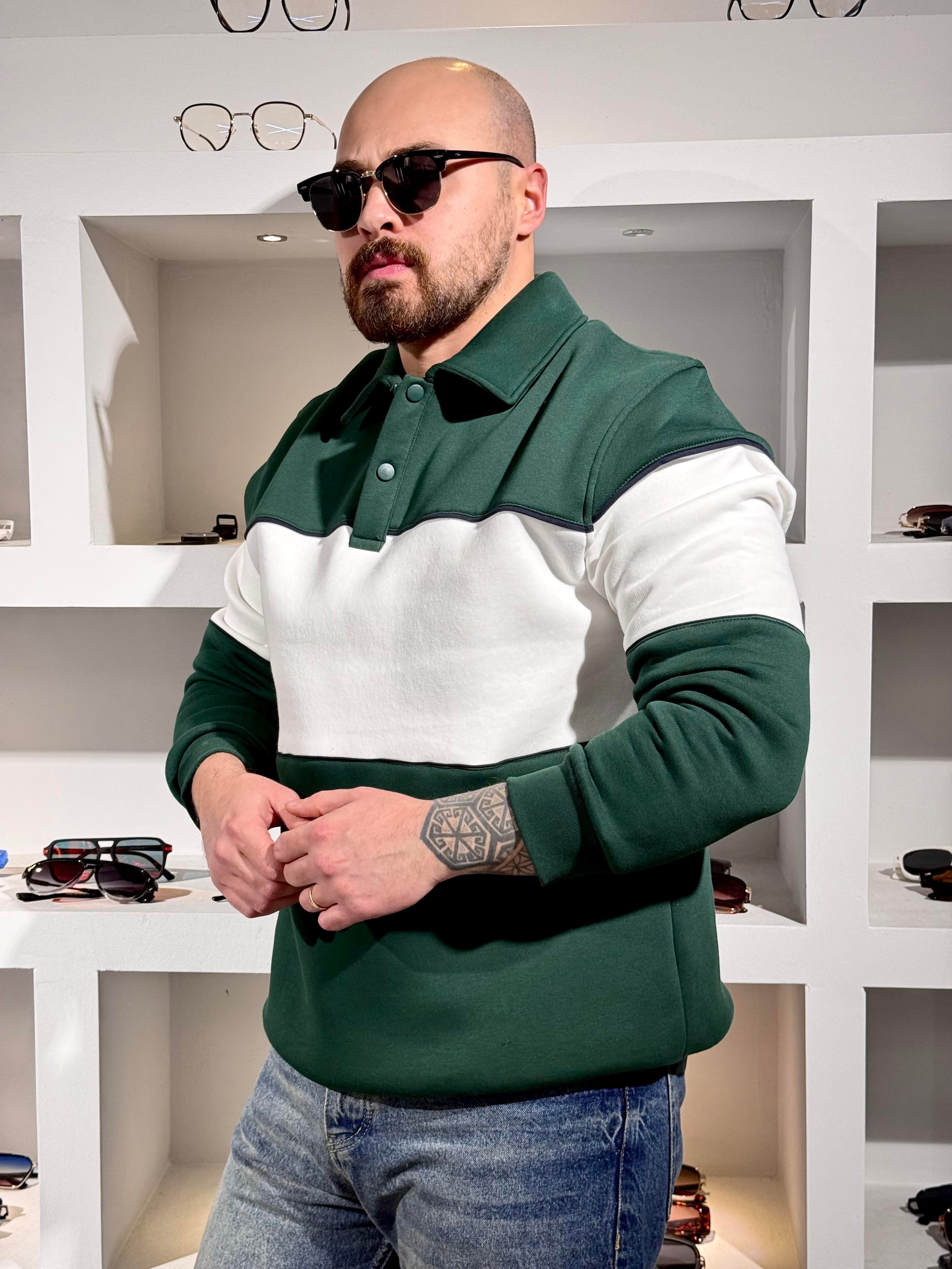 Polo Yaka Üç iplik Şardonlu Sweatshirt (SVTBY89)