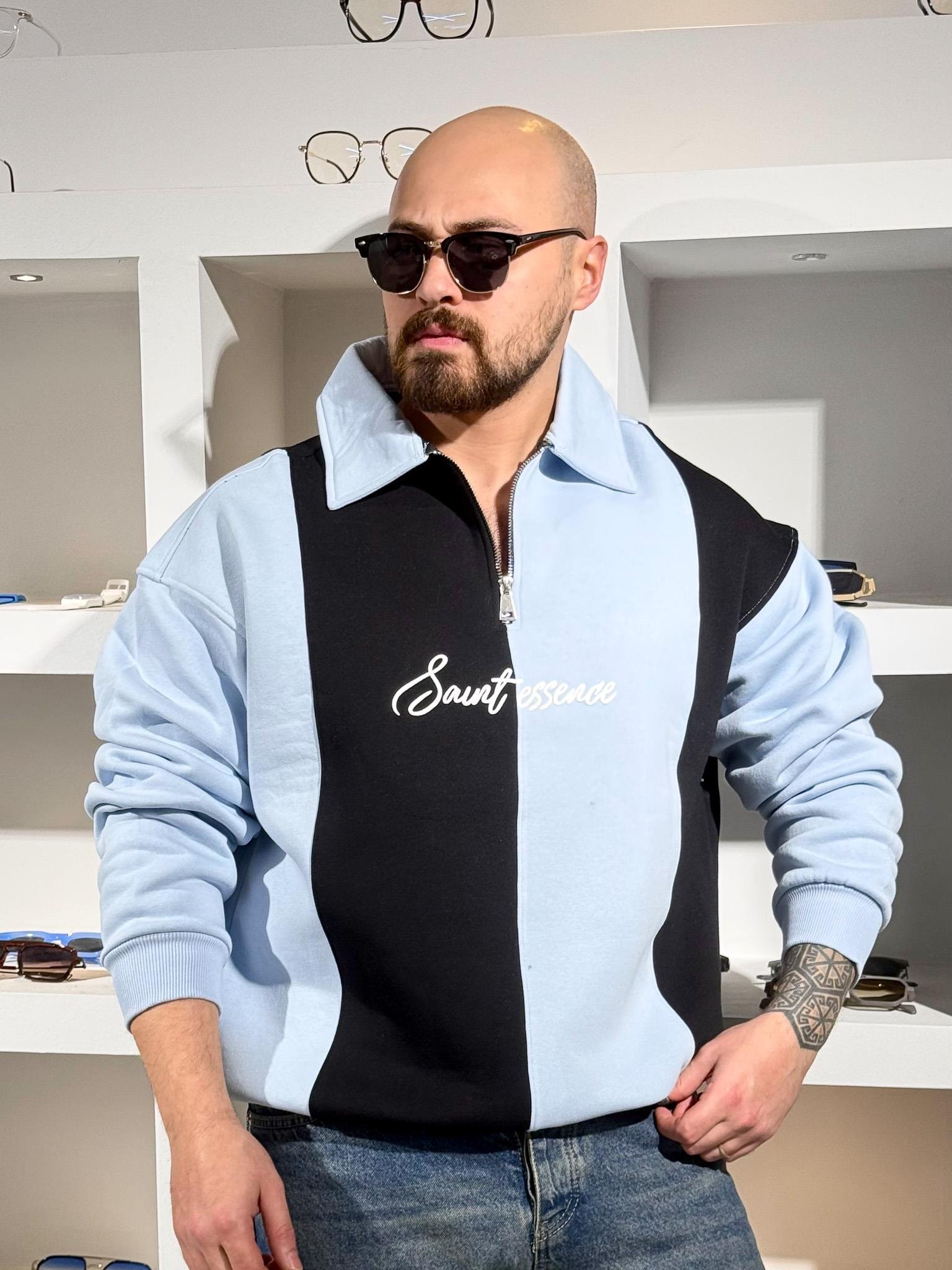 Polo Yaka Üç iplik Şardonlu Sweatshirt (SVTM84)