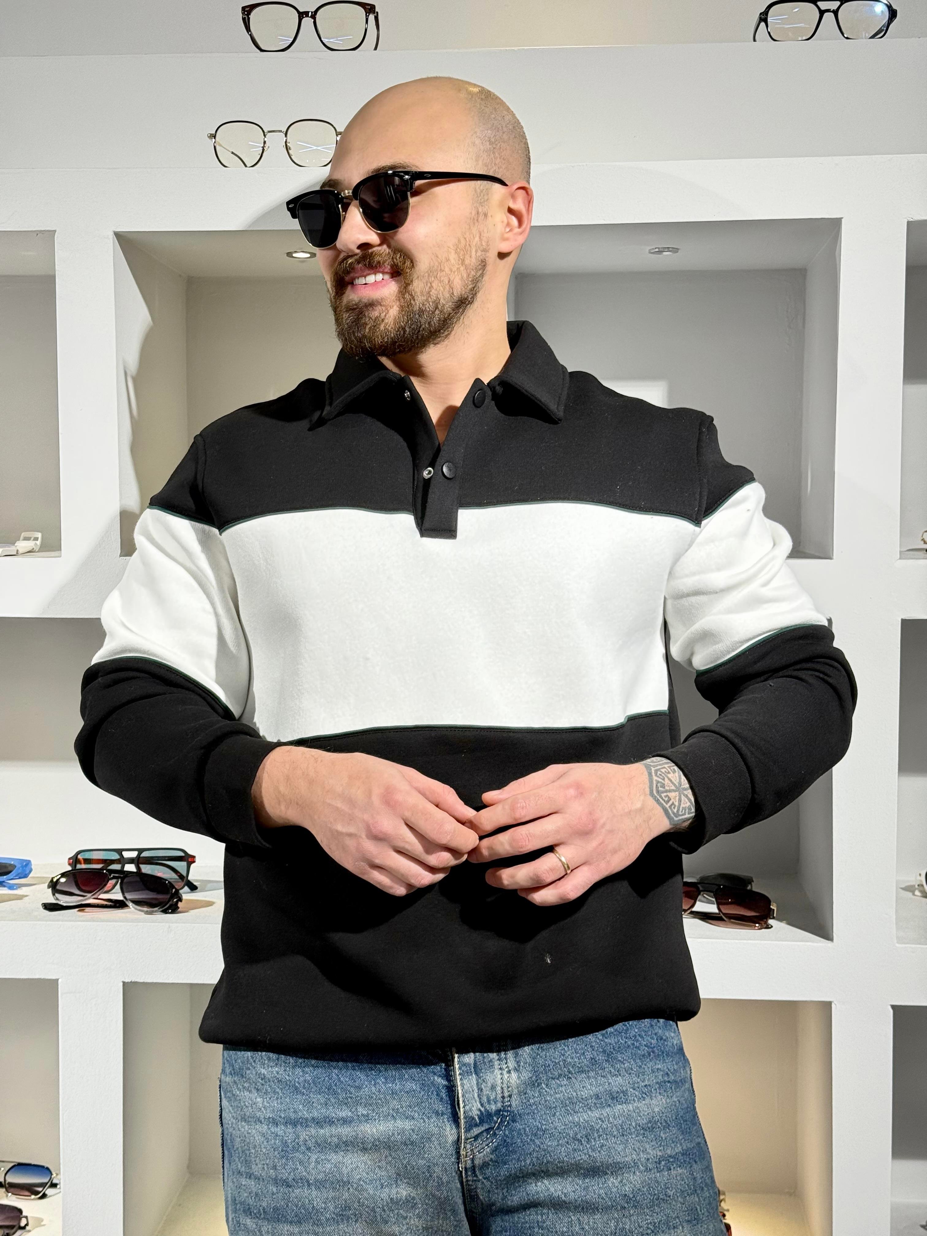 Polo Yaka Üç iplik Şardonlu Sweatshirt (SVTBS89)