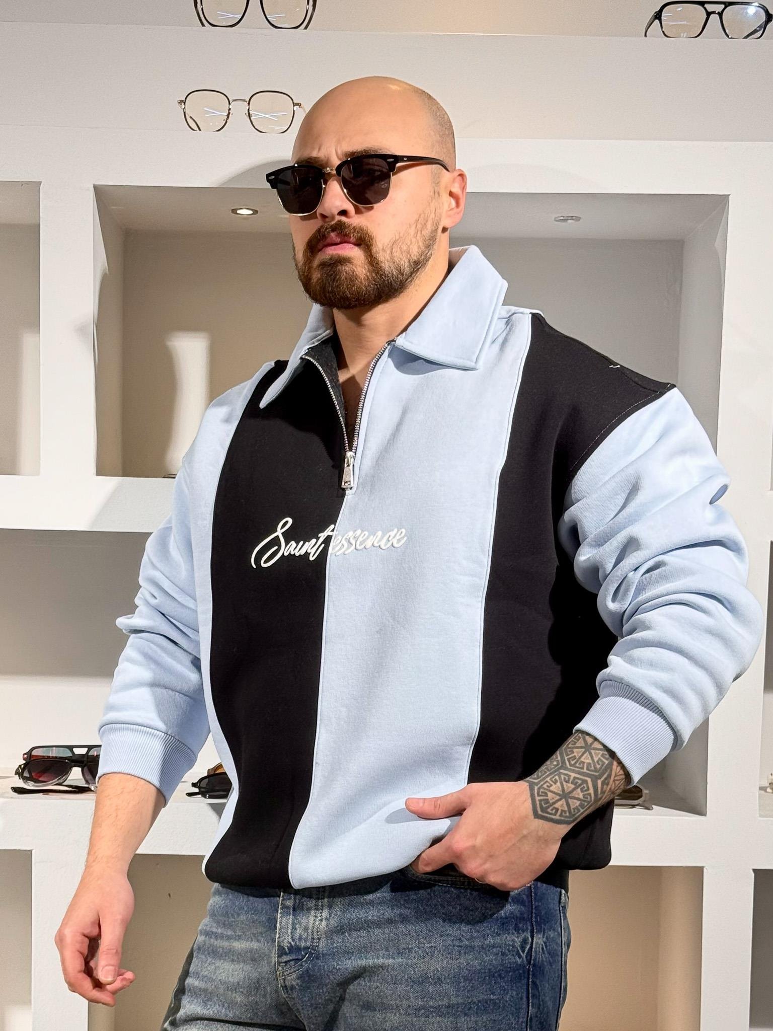 Polo Yaka Üç iplik Şardonlu Sweatshirt (SVTM84)