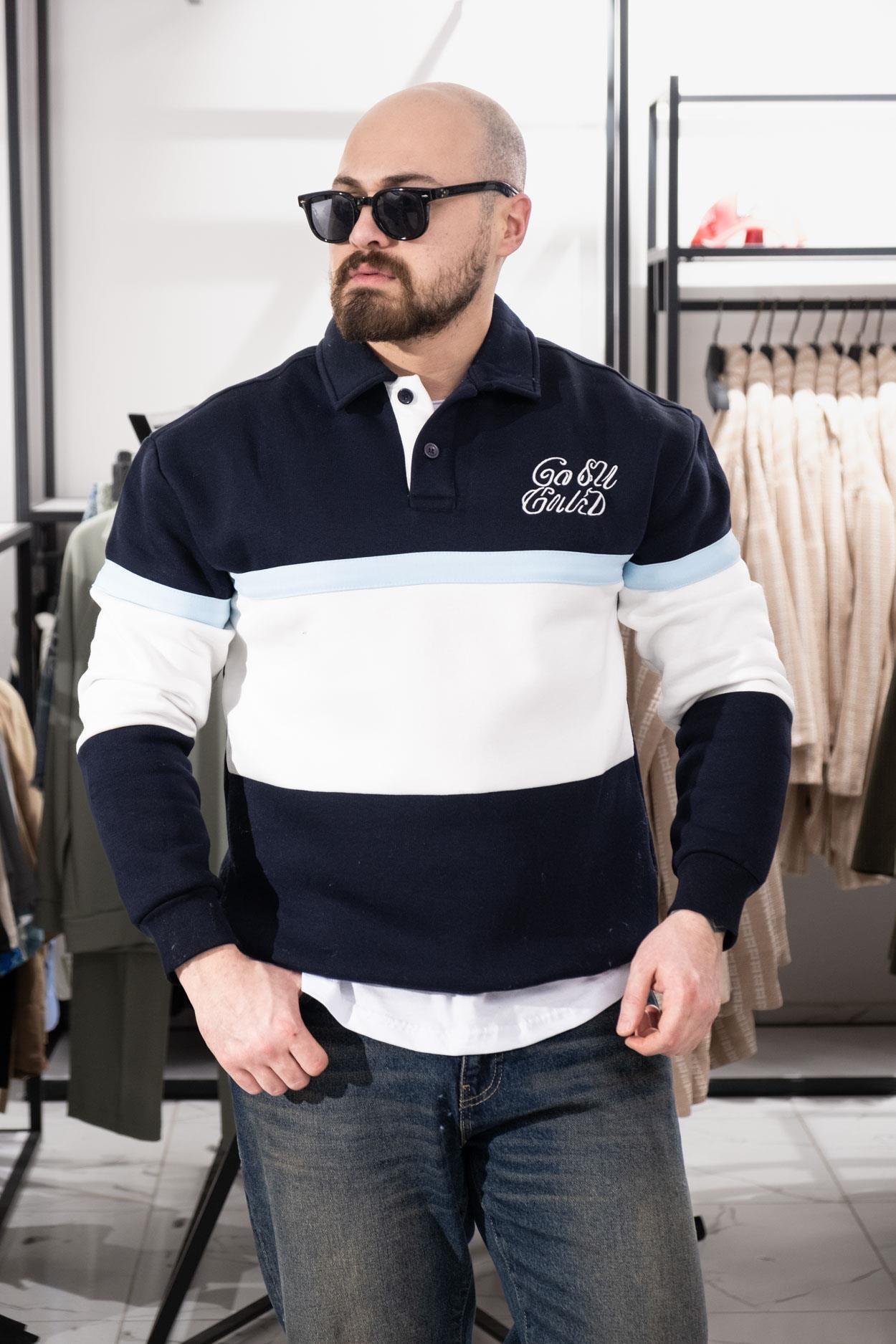 Polo Yaka Üç İplik Şardonlu Sweatshirt (K-SWTL35)